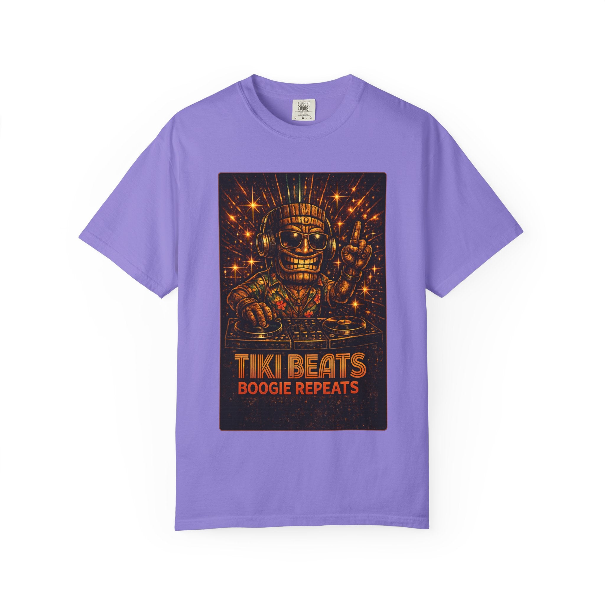 Tiki Disco Beats T-Shirt — Tropical Tiki Beach Tee