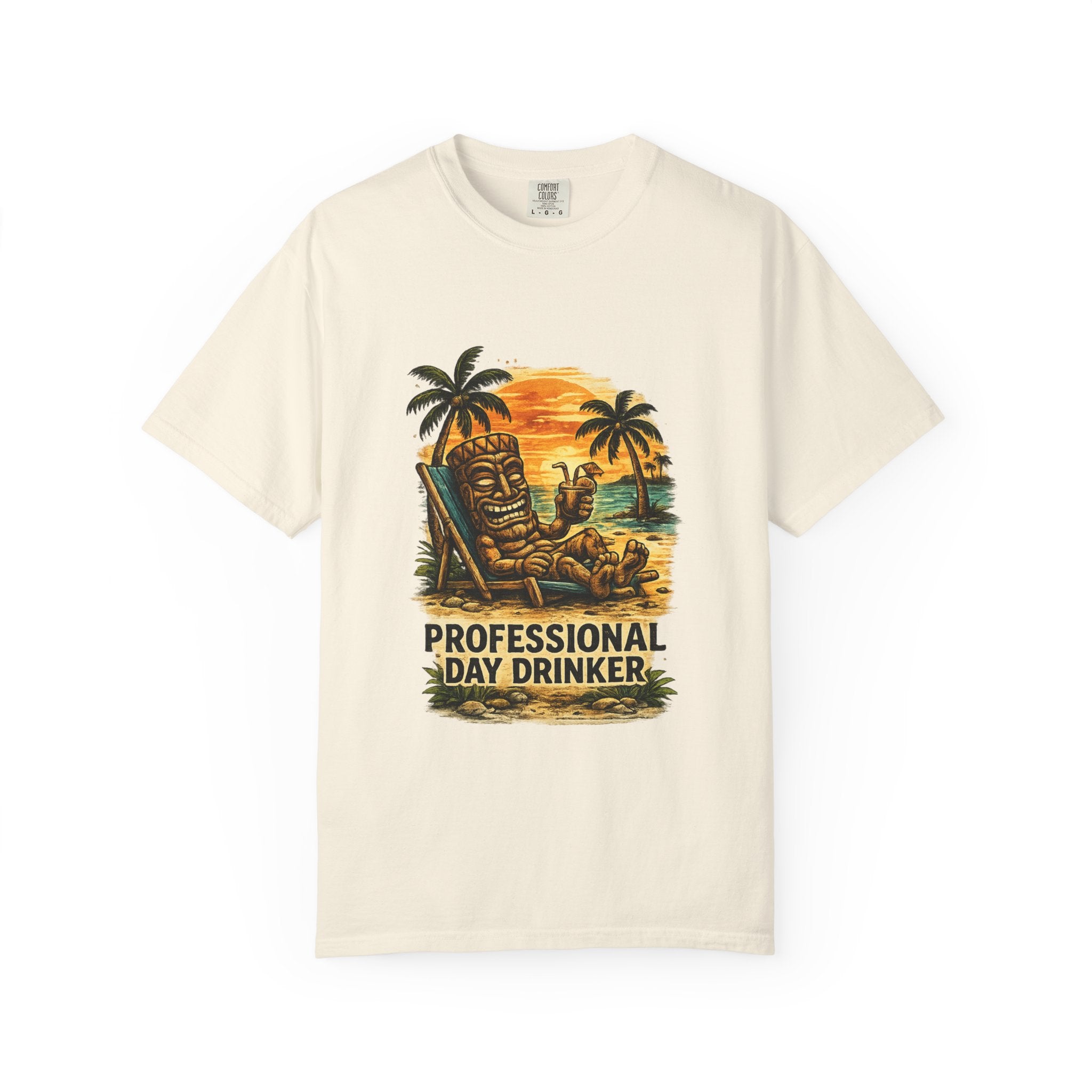 Professional Day Drinker T-Shirt — Tropical Tiki Beach Tee