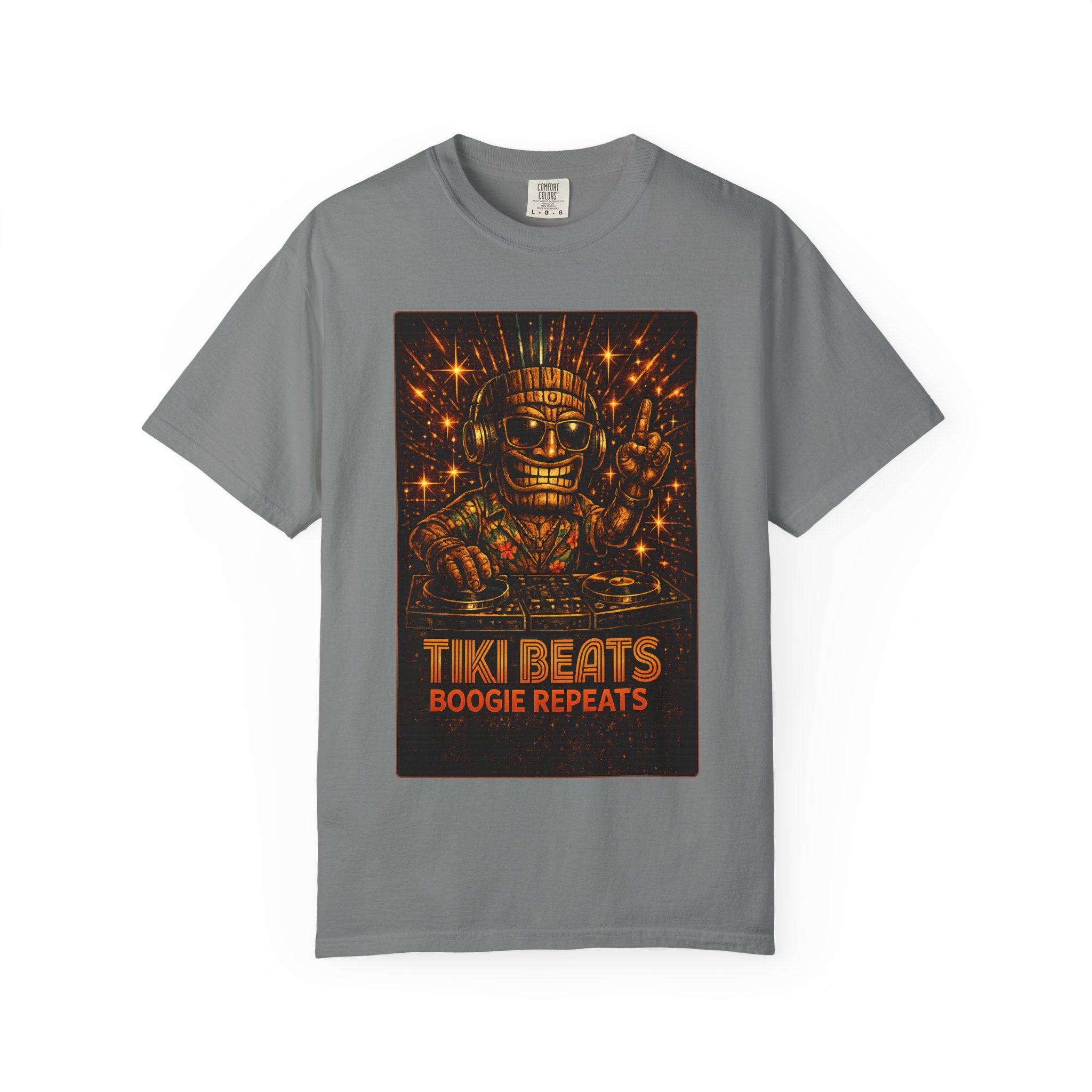 Tiki Disco Beats T-Shirt — Tropical Tiki Beach Tee