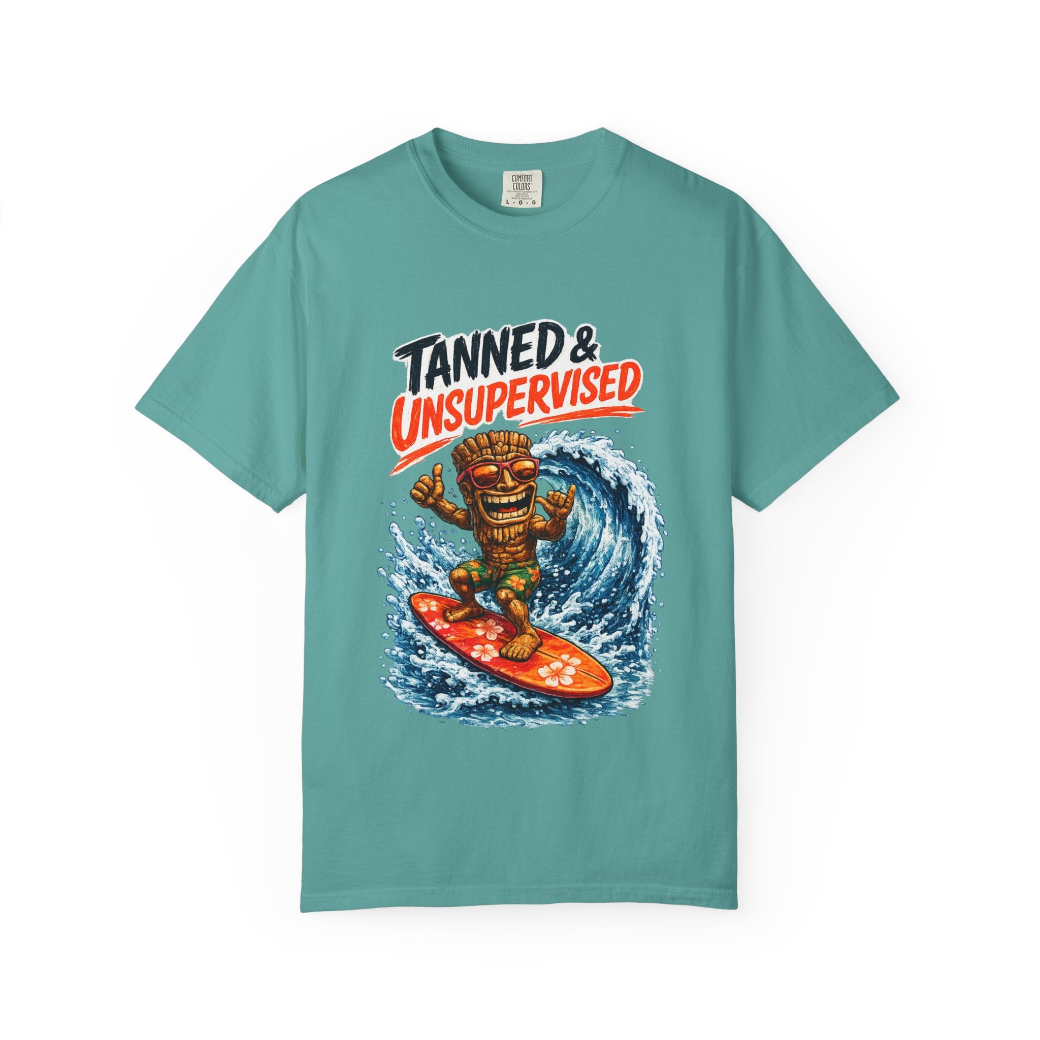 Tanned and Unsupervised T-Shirt — Tropical Tiki Beach Tee