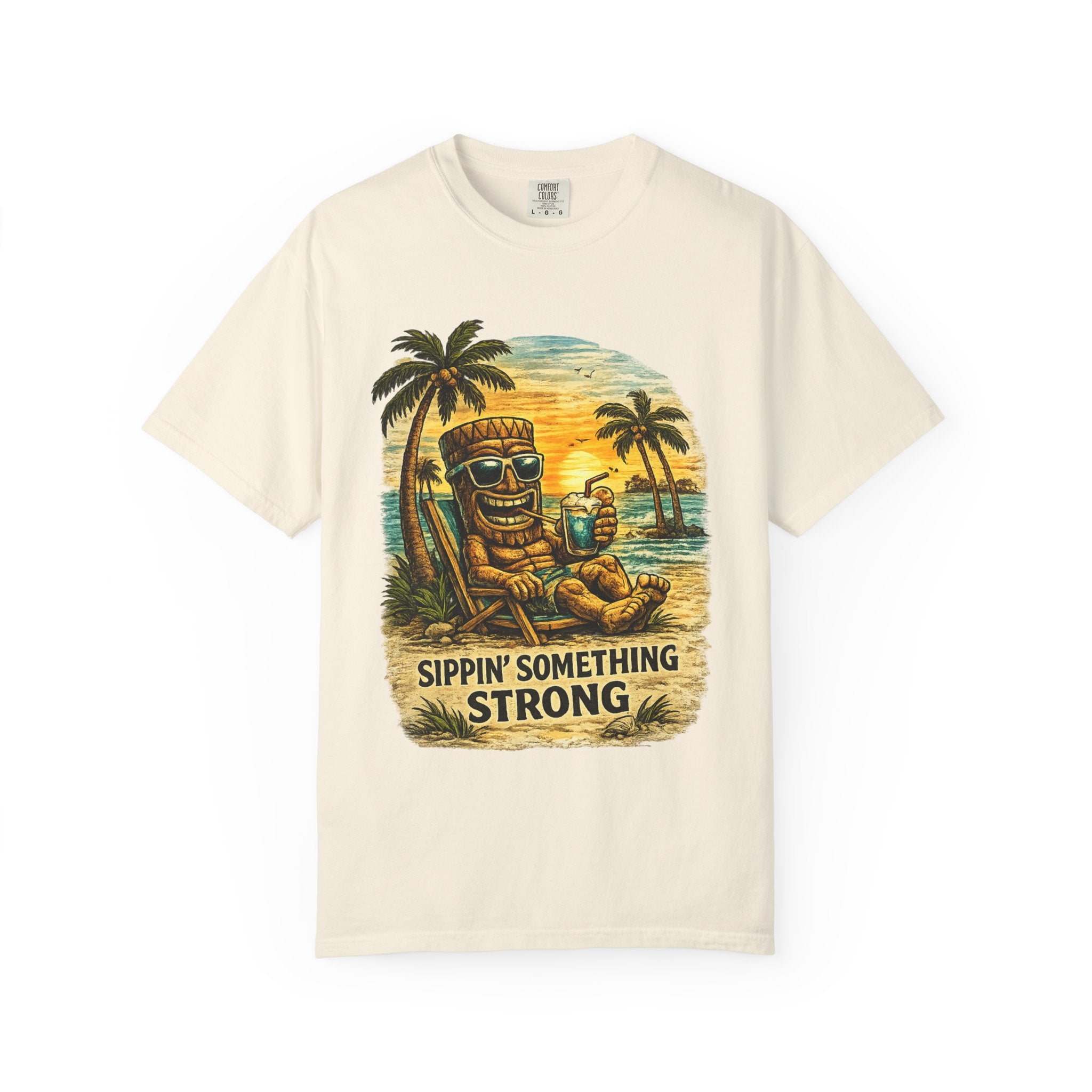 Sippin' Something Strong T-Shirt — Tropical Tiki Beach Tee