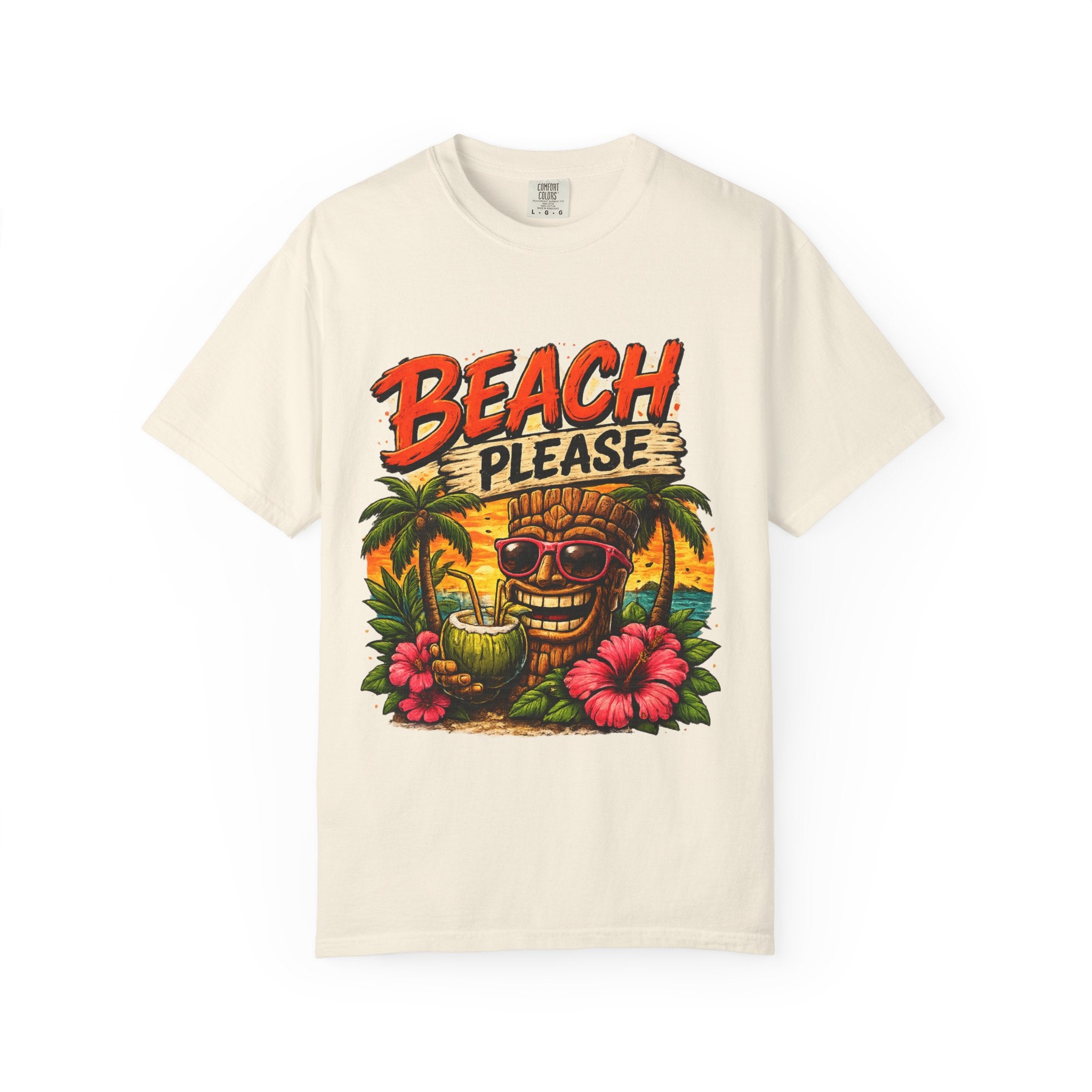 Beach Please T-Shirt — Tropical Tiki Beach Tee