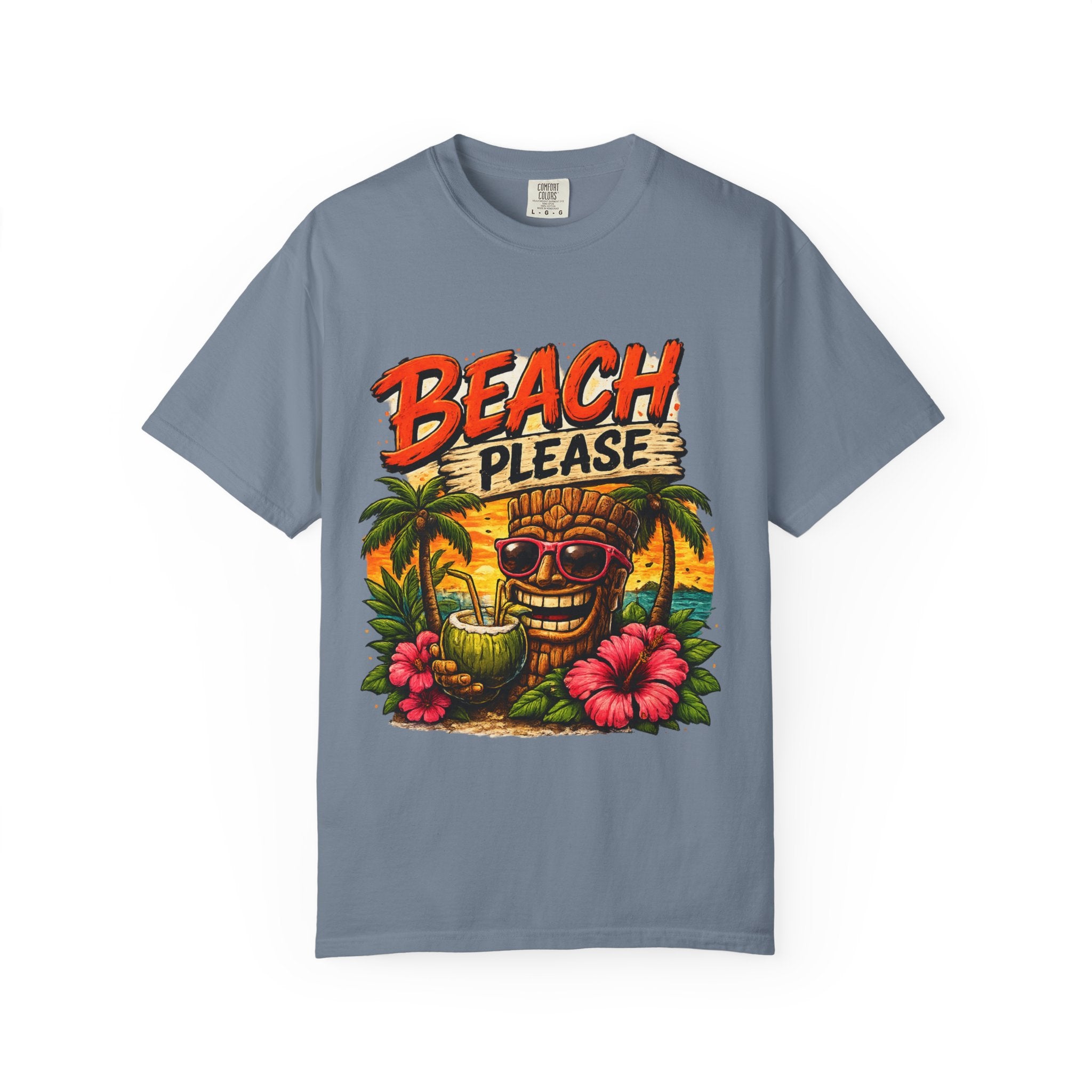 Beach Please T-Shirt — Tropical Tiki Beach Tee
