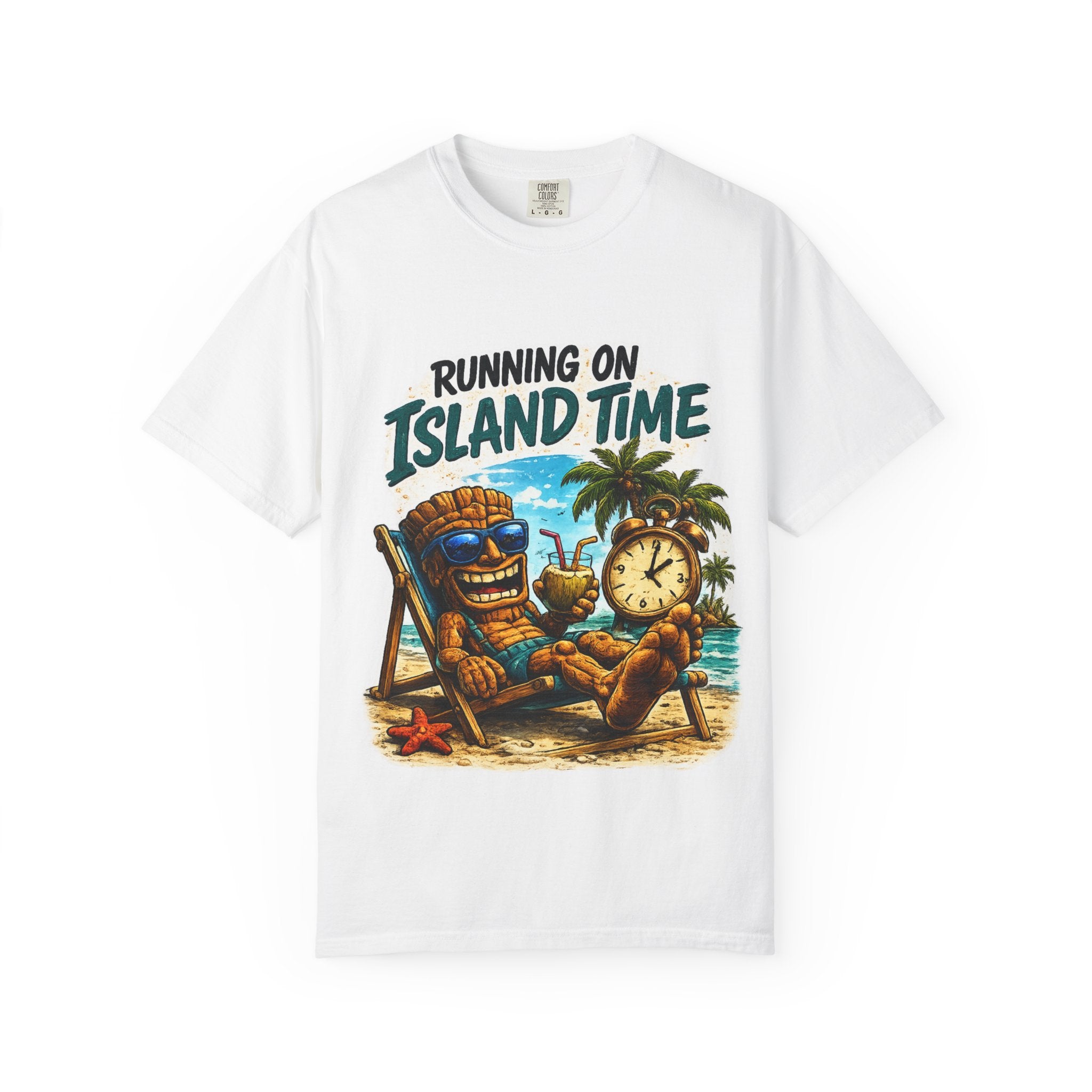 Running on Island Time T-Shirt — Tropical Tiki Beach Tee