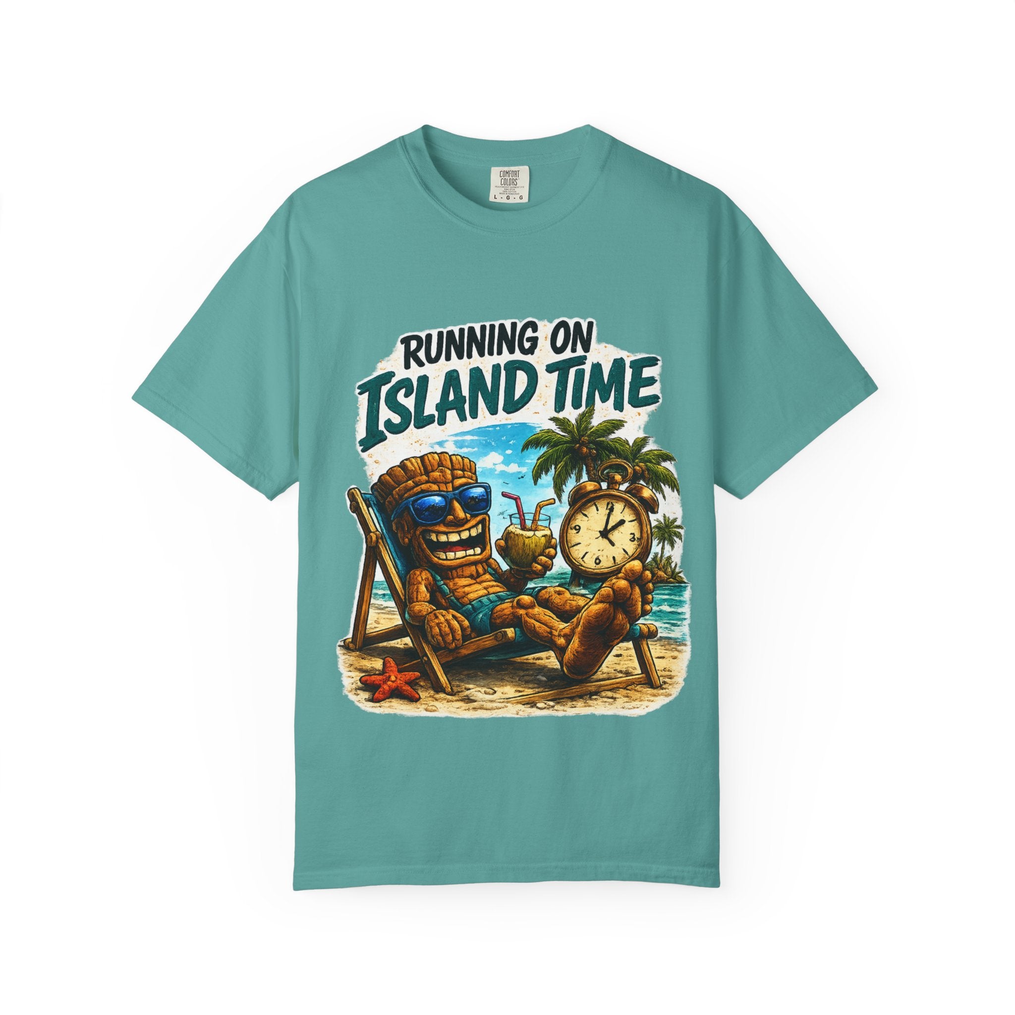 Running on Island Time T-Shirt — Tropical Tiki Beach Tee
