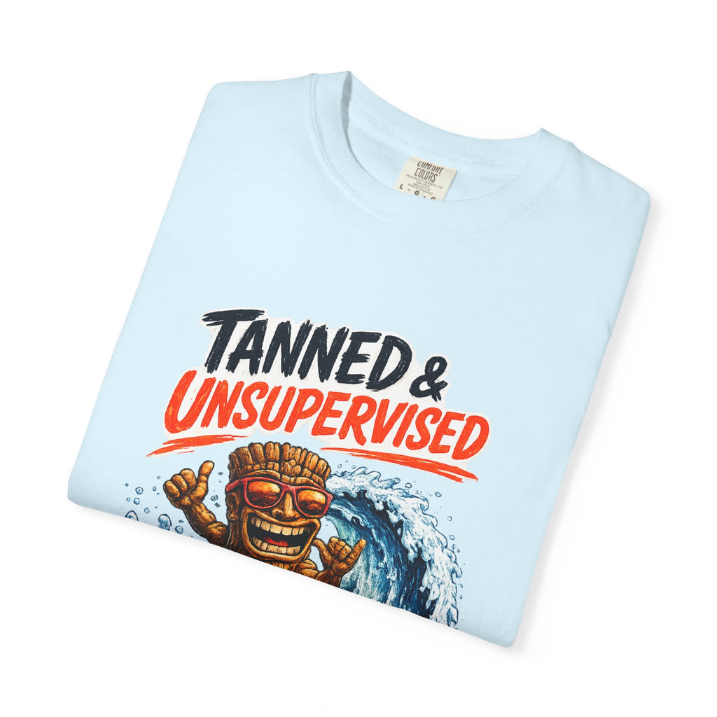 Tanned and Unsupervised T-Shirt — Tropical Tiki Beach Tee
