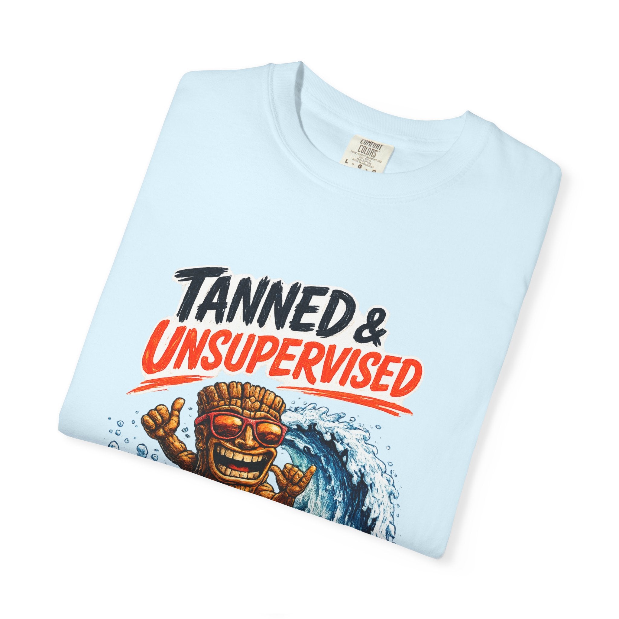 Tanned and Unsupervised T-Shirt — Tropical Tiki Beach Tee