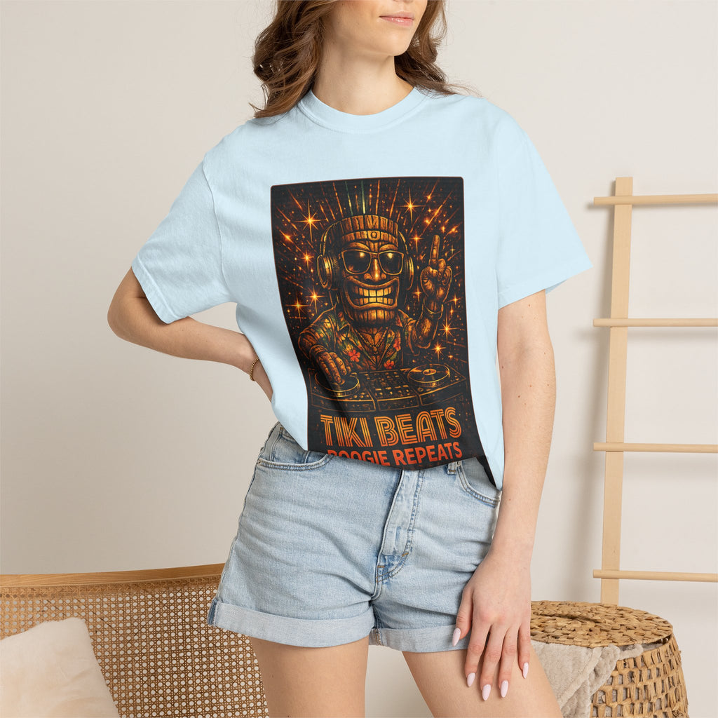 Tiki Disco Beats T-Shirt — Tropical Tiki Beach Tee
