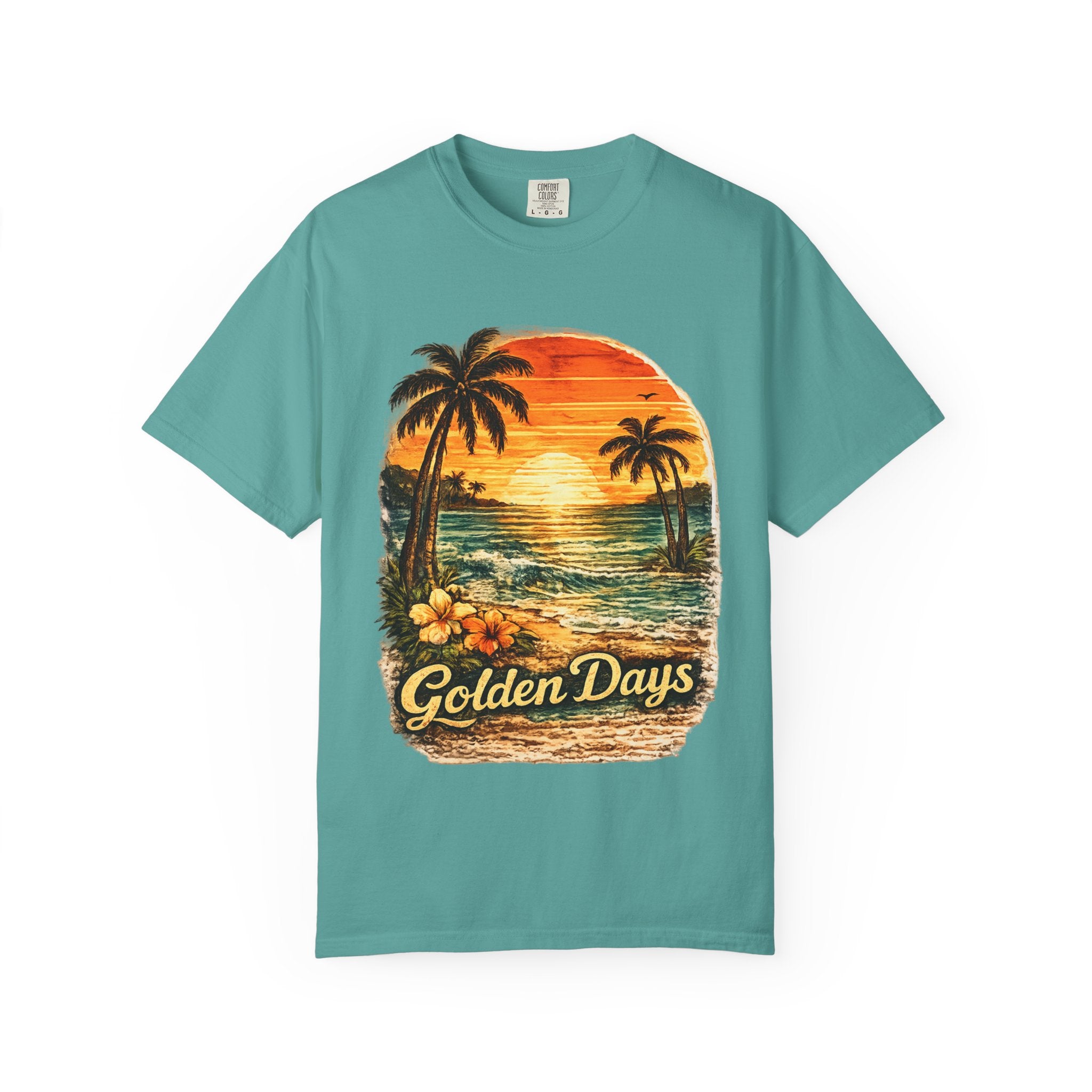 Golden Days T-Shirt — Tropical Tiki Beach Tee