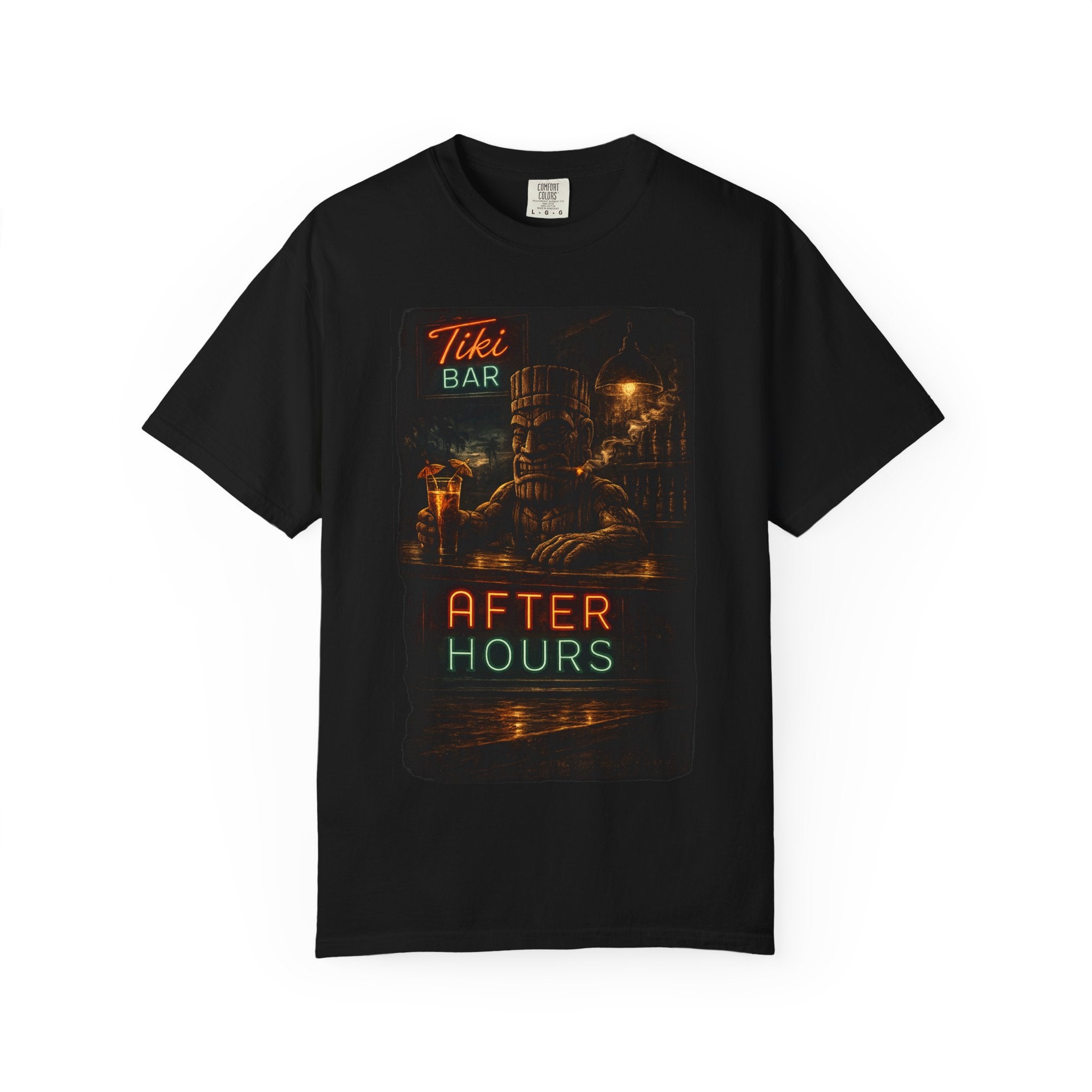 Tiki After Hours Noir T-Shirt — Tropical Tiki Beach Tee