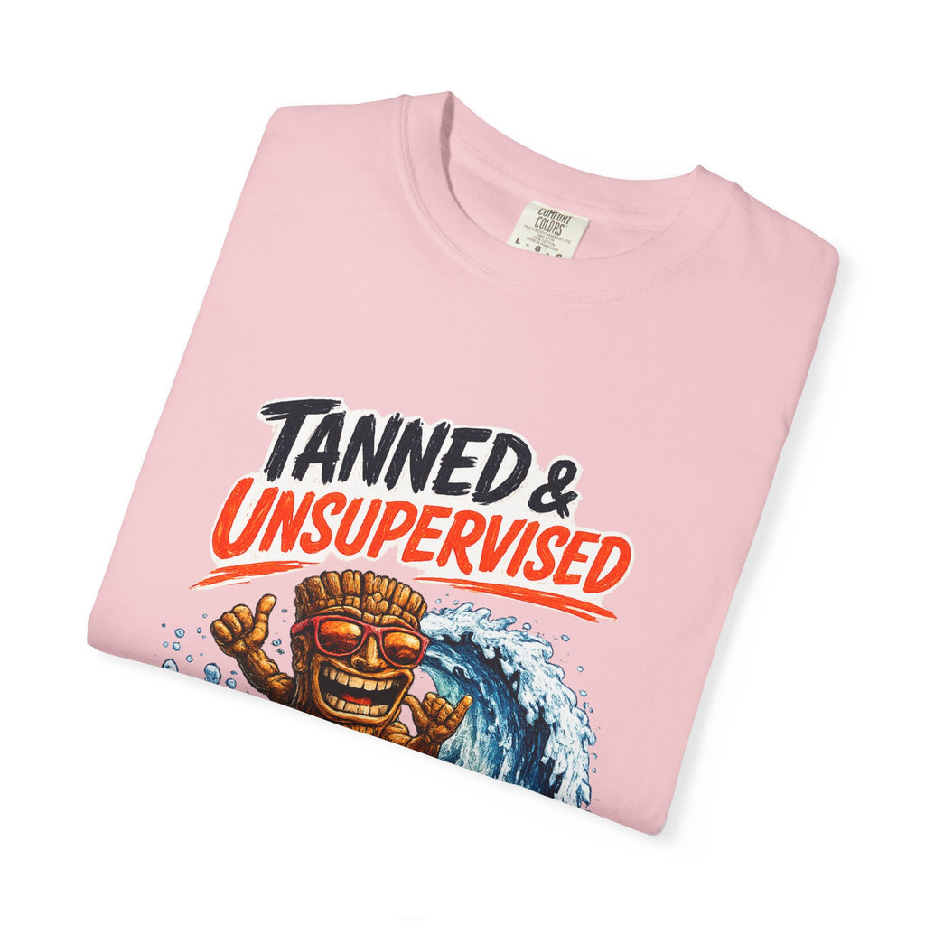 Tanned and Unsupervised T-Shirt — Tropical Tiki Beach Tee