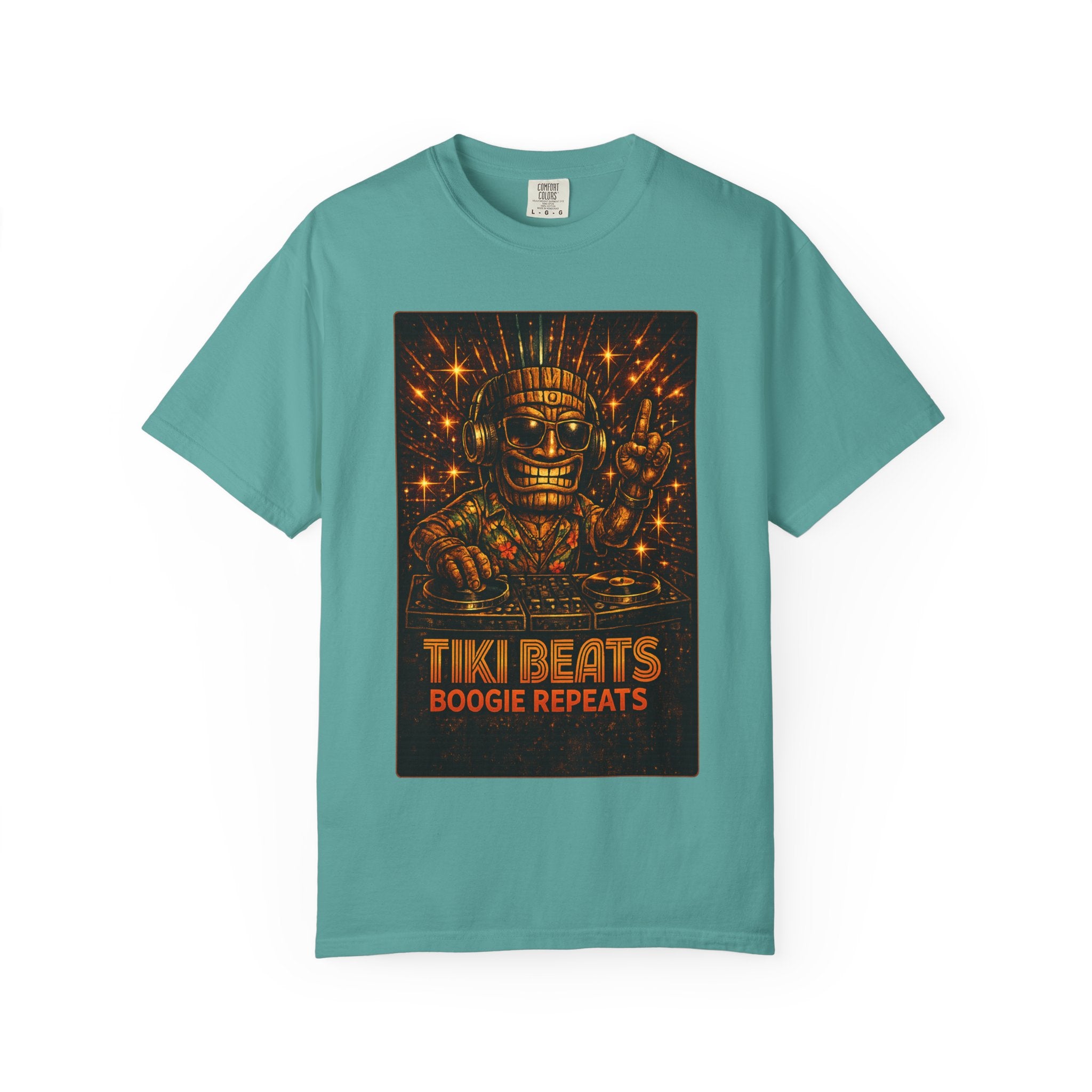 Tiki Disco Beats T-Shirt — Tropical Tiki Beach Tee