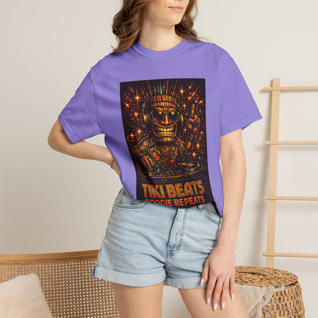Tiki Disco Beats T-Shirt — Tropical Tiki Beach Tee