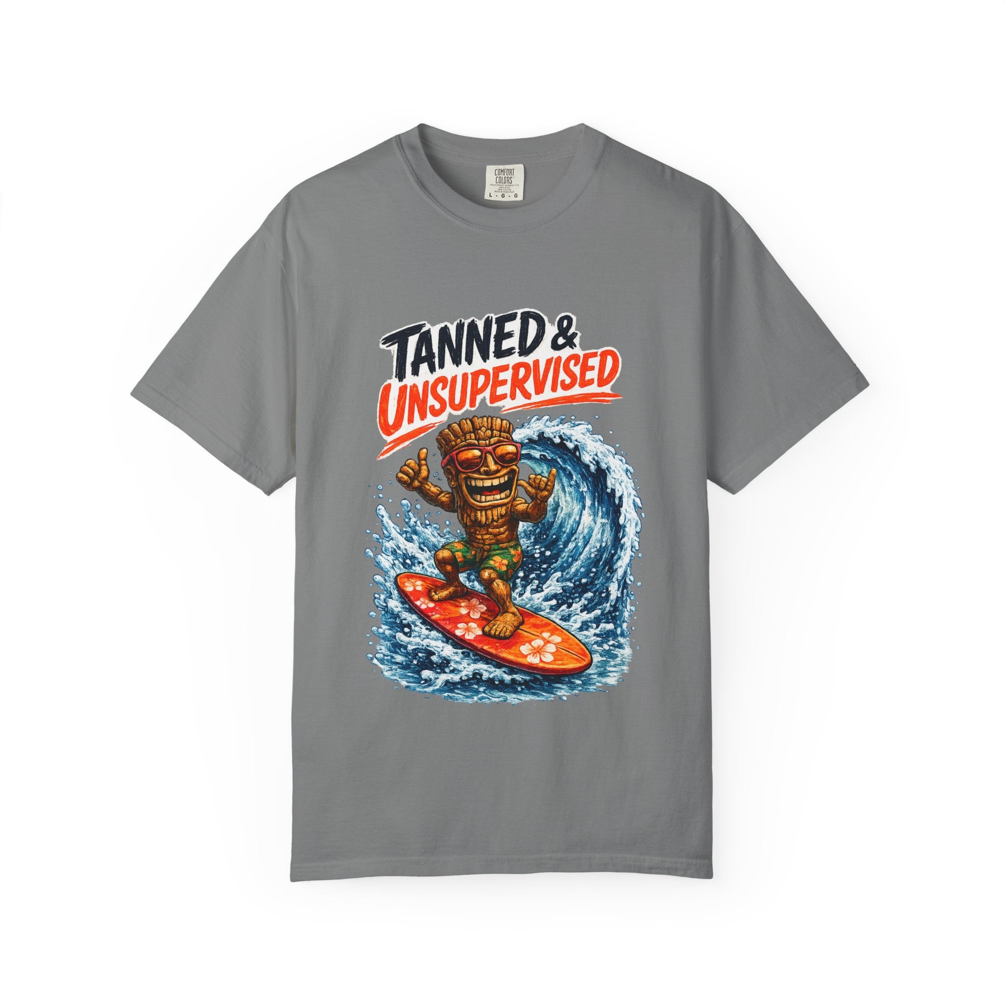 Tanned and Unsupervised T-Shirt — Tropical Tiki Beach Tee