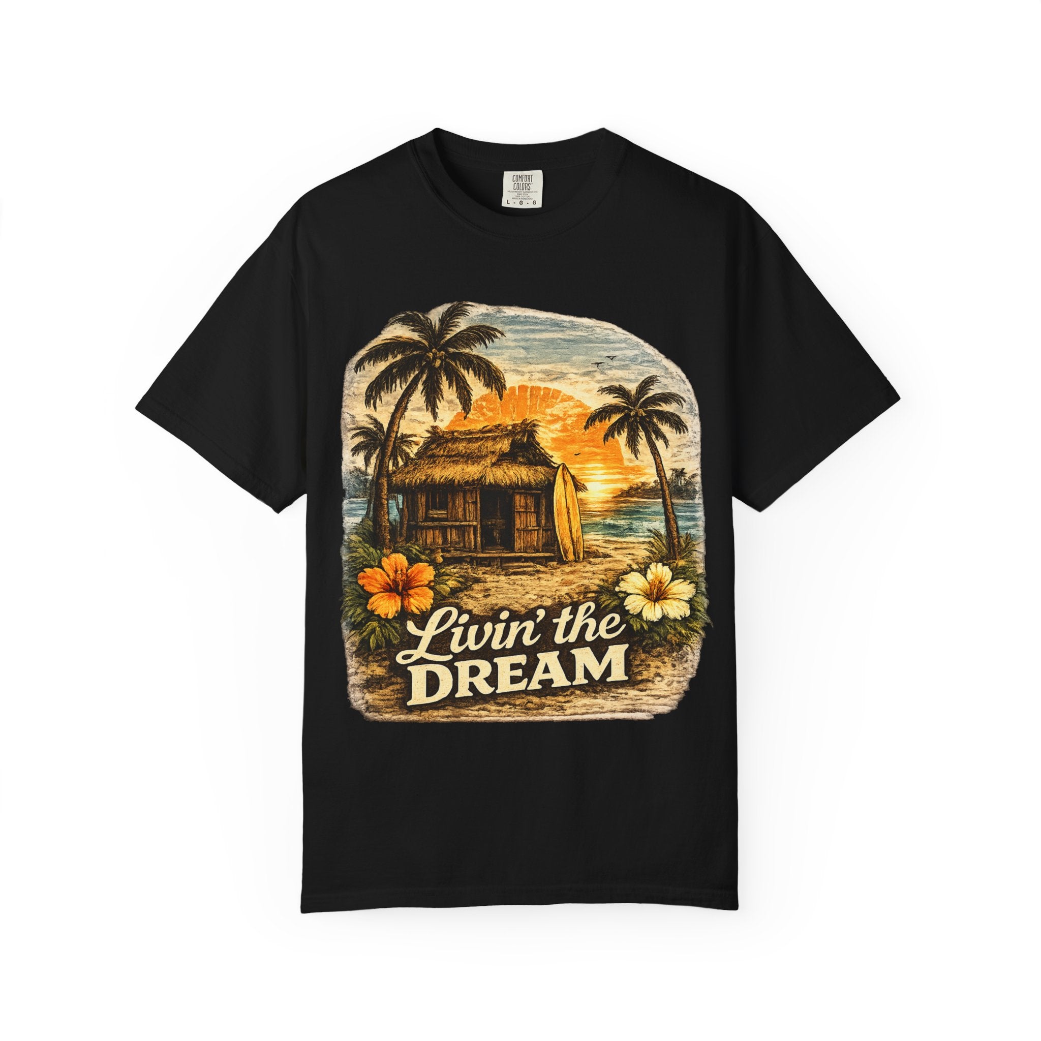 Livin' The Dream T-Shirt — Tropical Tiki Beach Tee