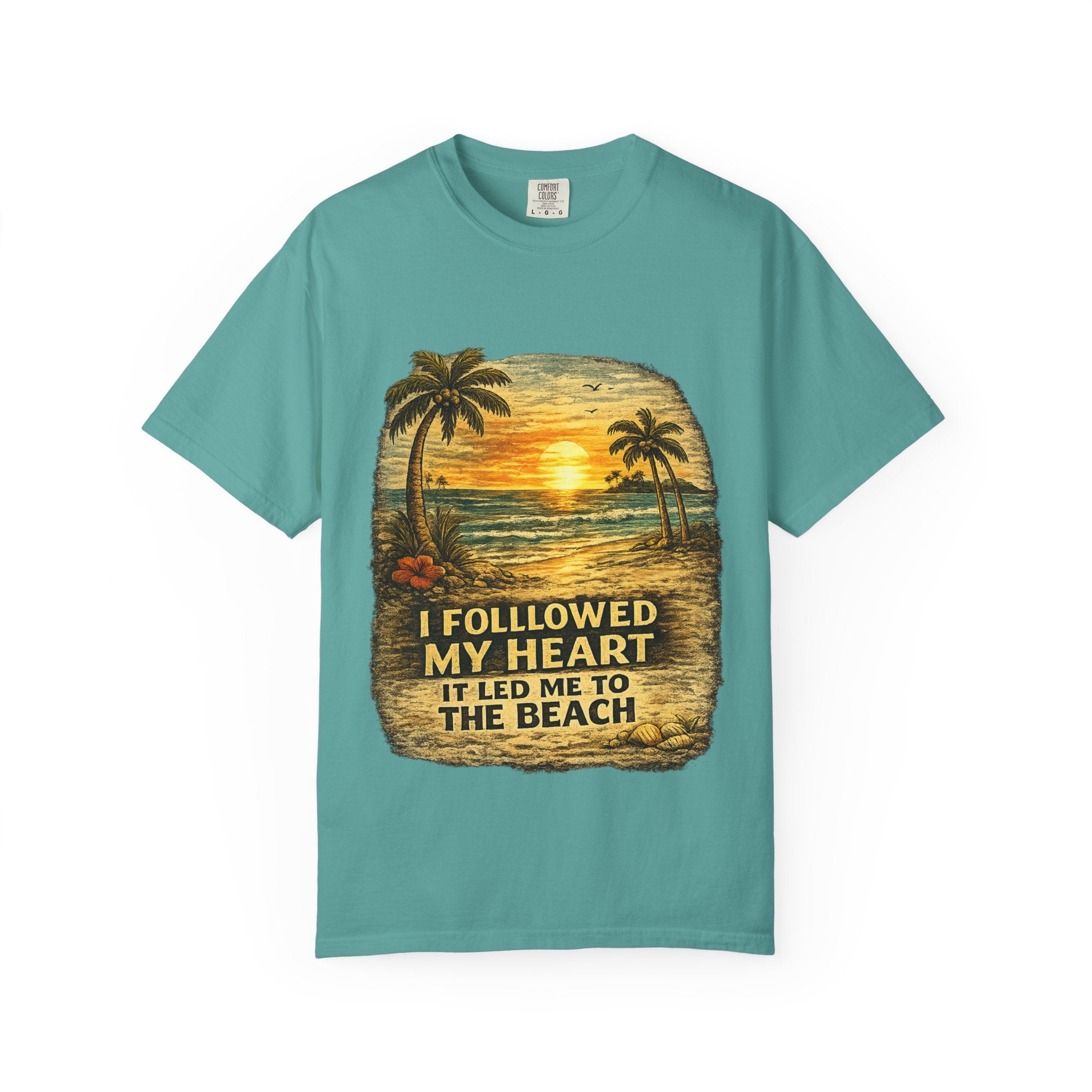 I followed My Heart to the Beach T-Shirt — Tropical Tiki Beach Tee