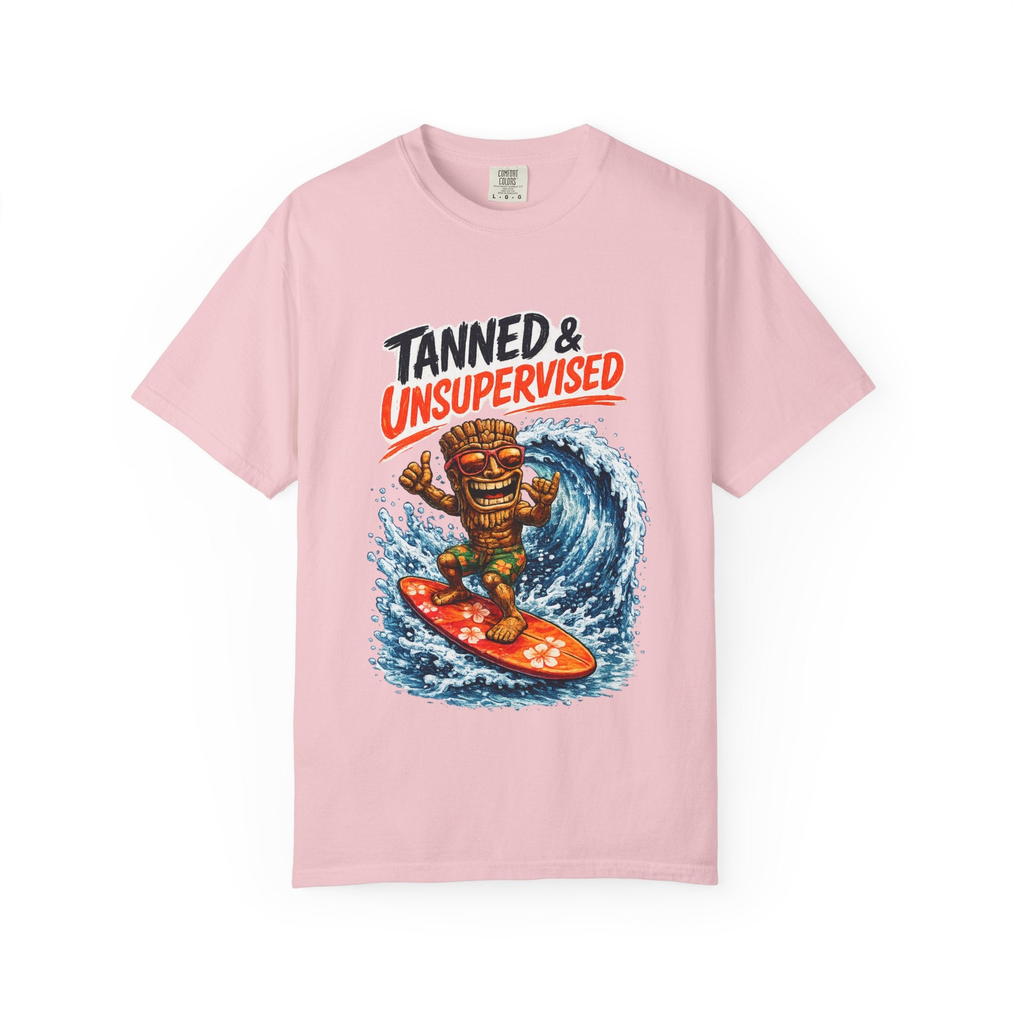 Tanned and Unsupervised T-Shirt — Tropical Tiki Beach Tee