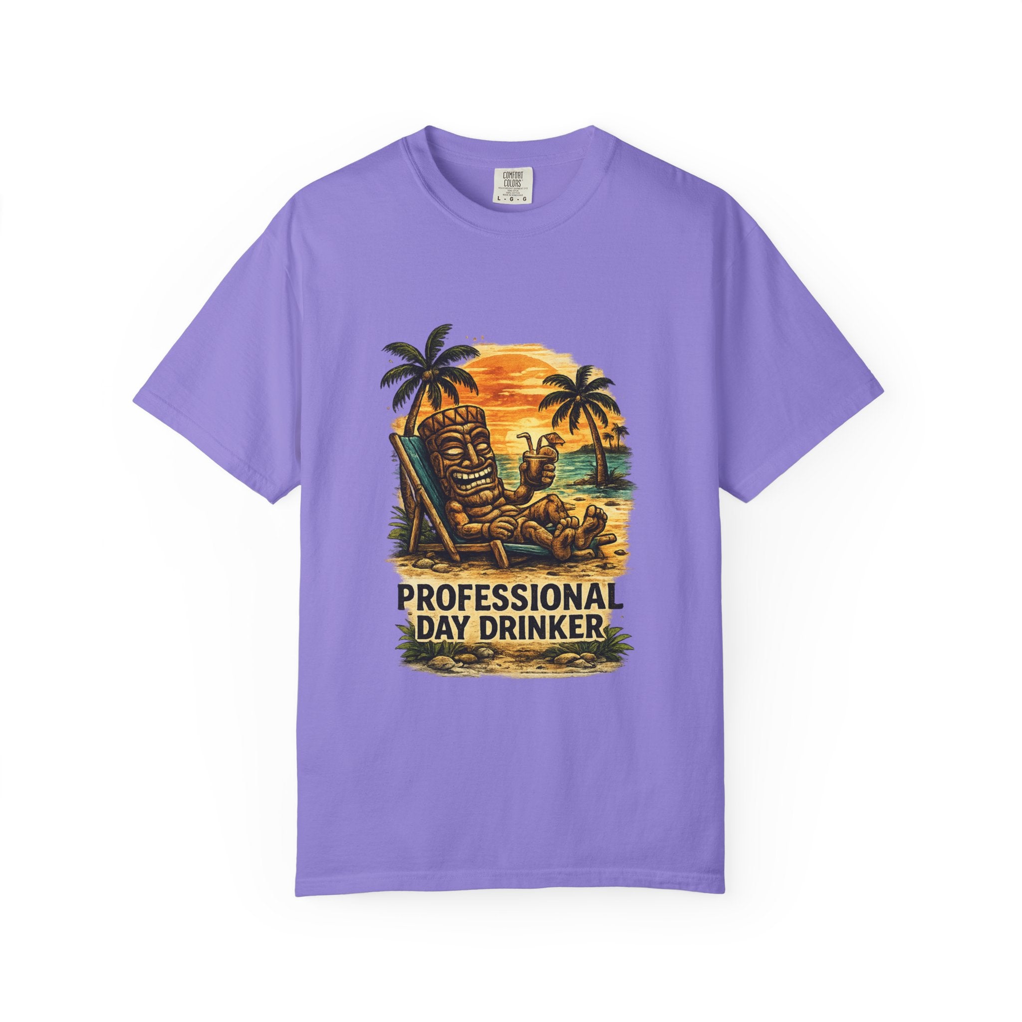 Professional Day Drinker T-Shirt — Tropical Tiki Beach Tee