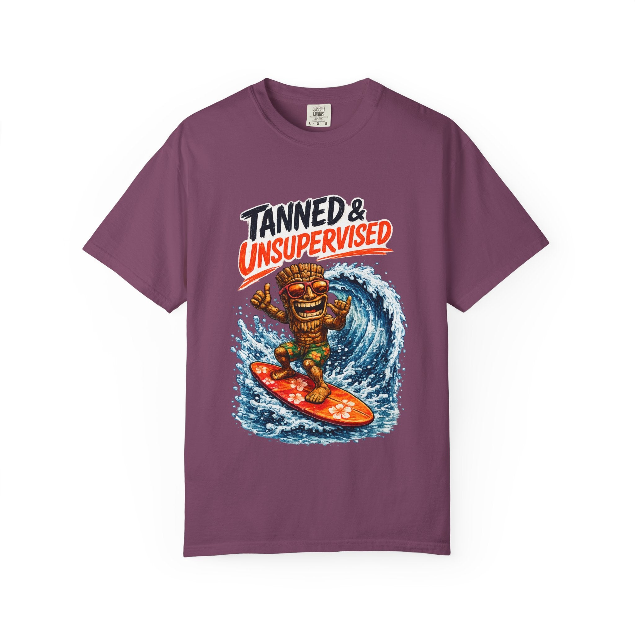Tanned and Unsupervised T-Shirt — Tropical Tiki Beach Tee