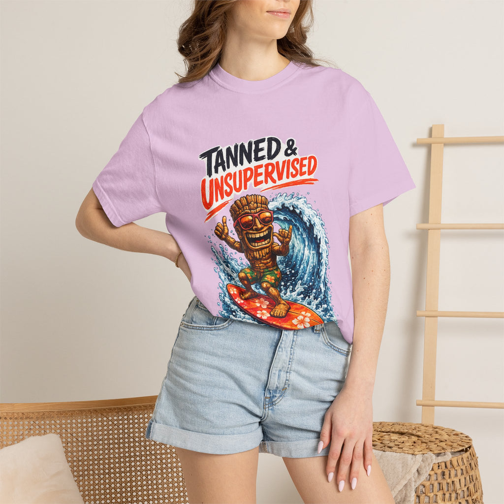 Tanned and Unsupervised T-Shirt — Tropical Tiki Beach Tee
