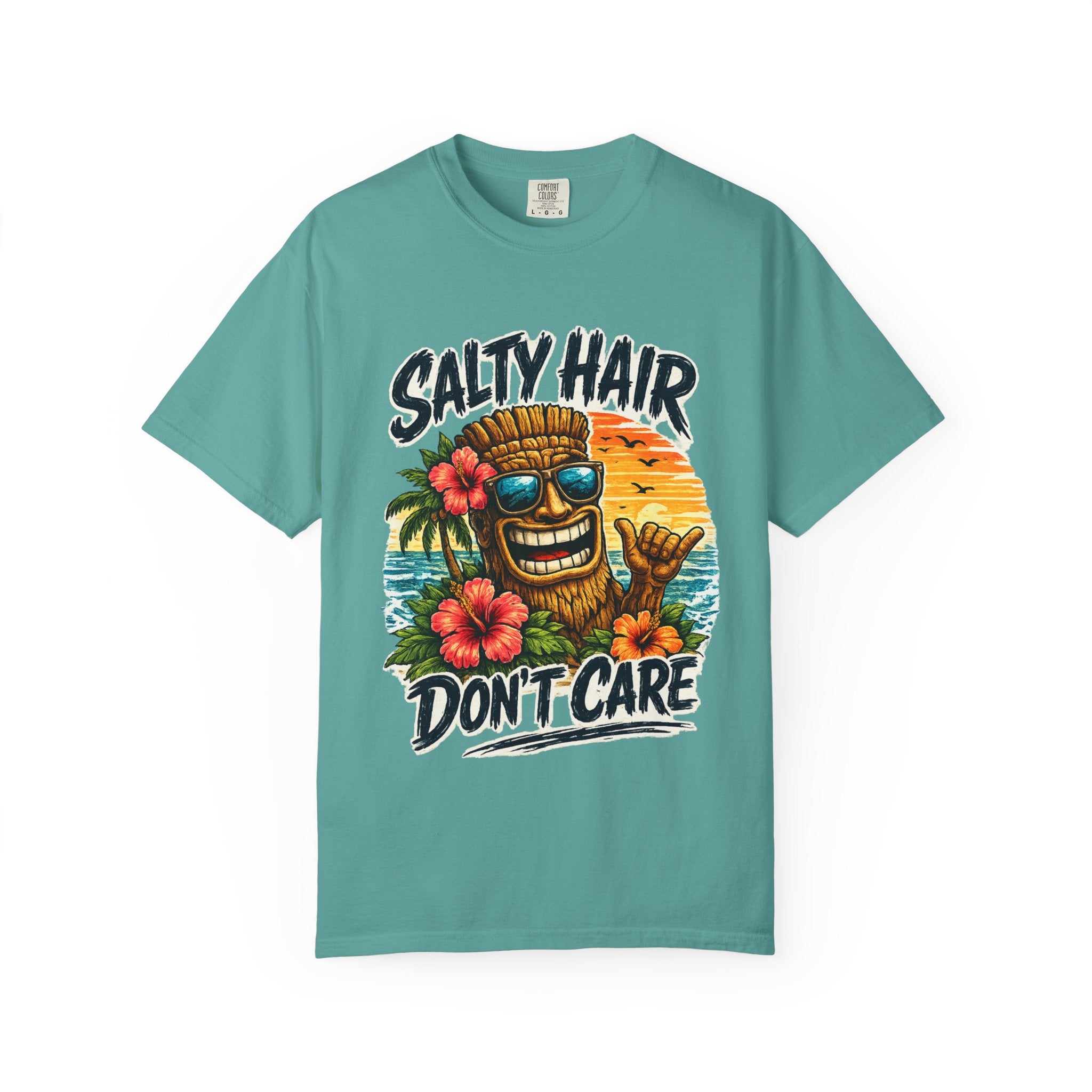 Salty Hair Don't Care T-Shirt — Tropical Tiki Beach Tee
