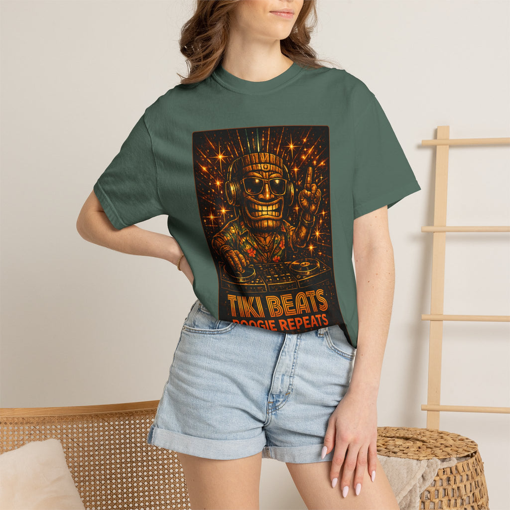 Tiki Disco Beats T-Shirt — Tropical Tiki Beach Tee