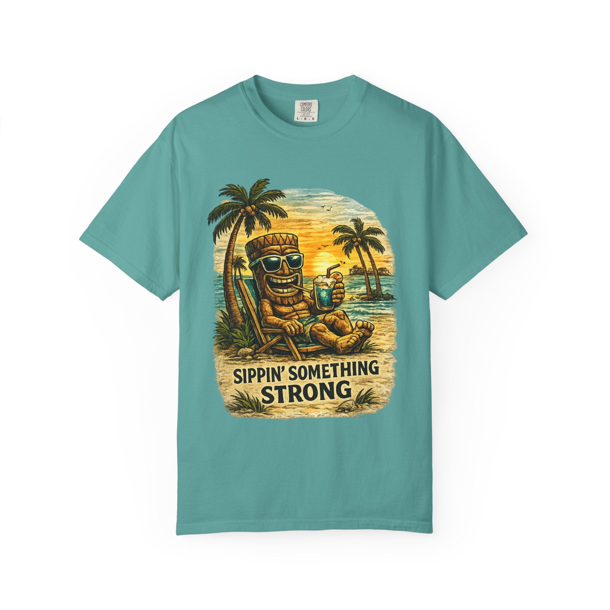 Sippin' Something Strong T-Shirt — Tropical Tiki Beach Tee