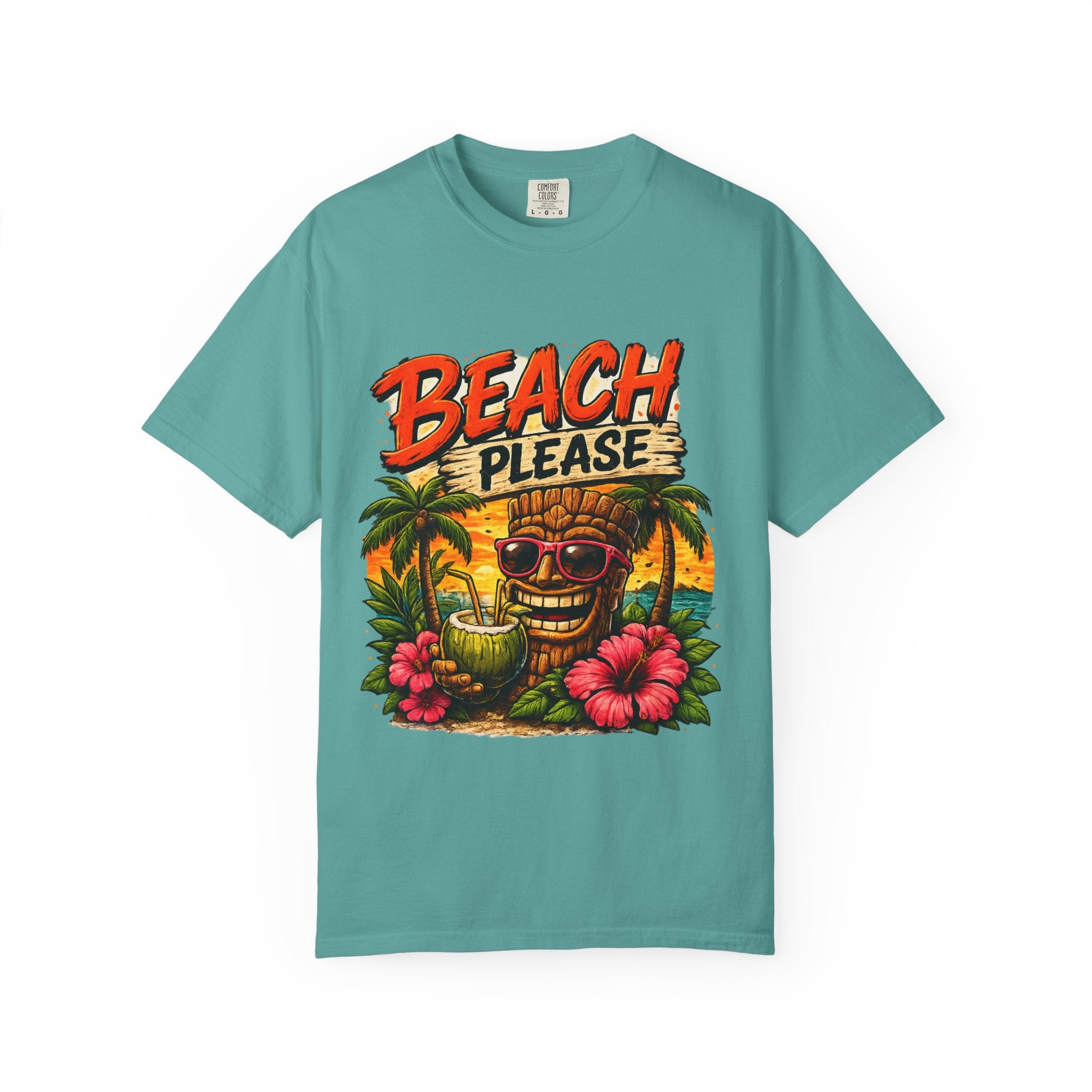 Beach Please T-Shirt — Tropical Tiki Beach Tee