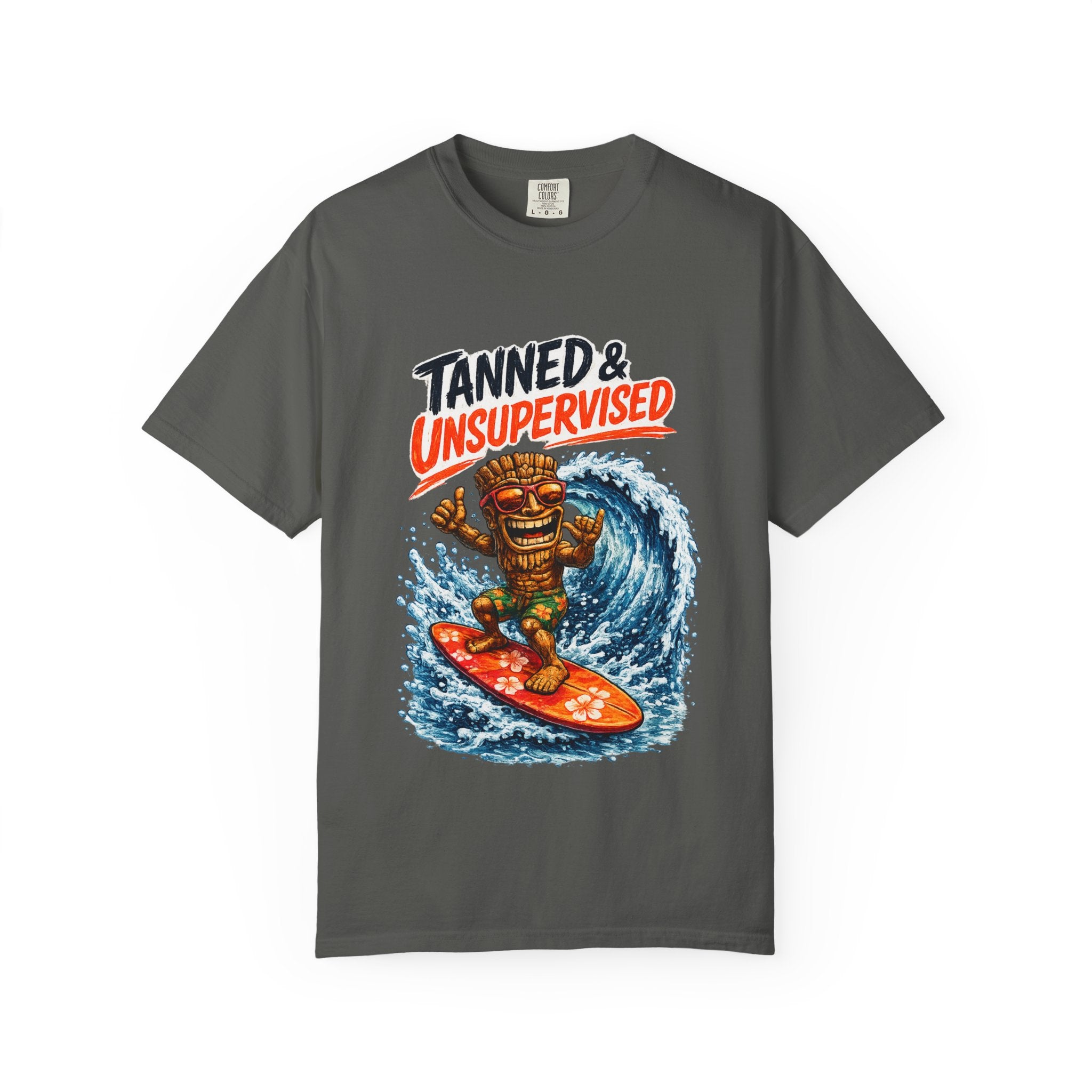 Tanned and Unsupervised T-Shirt — Tropical Tiki Beach Tee