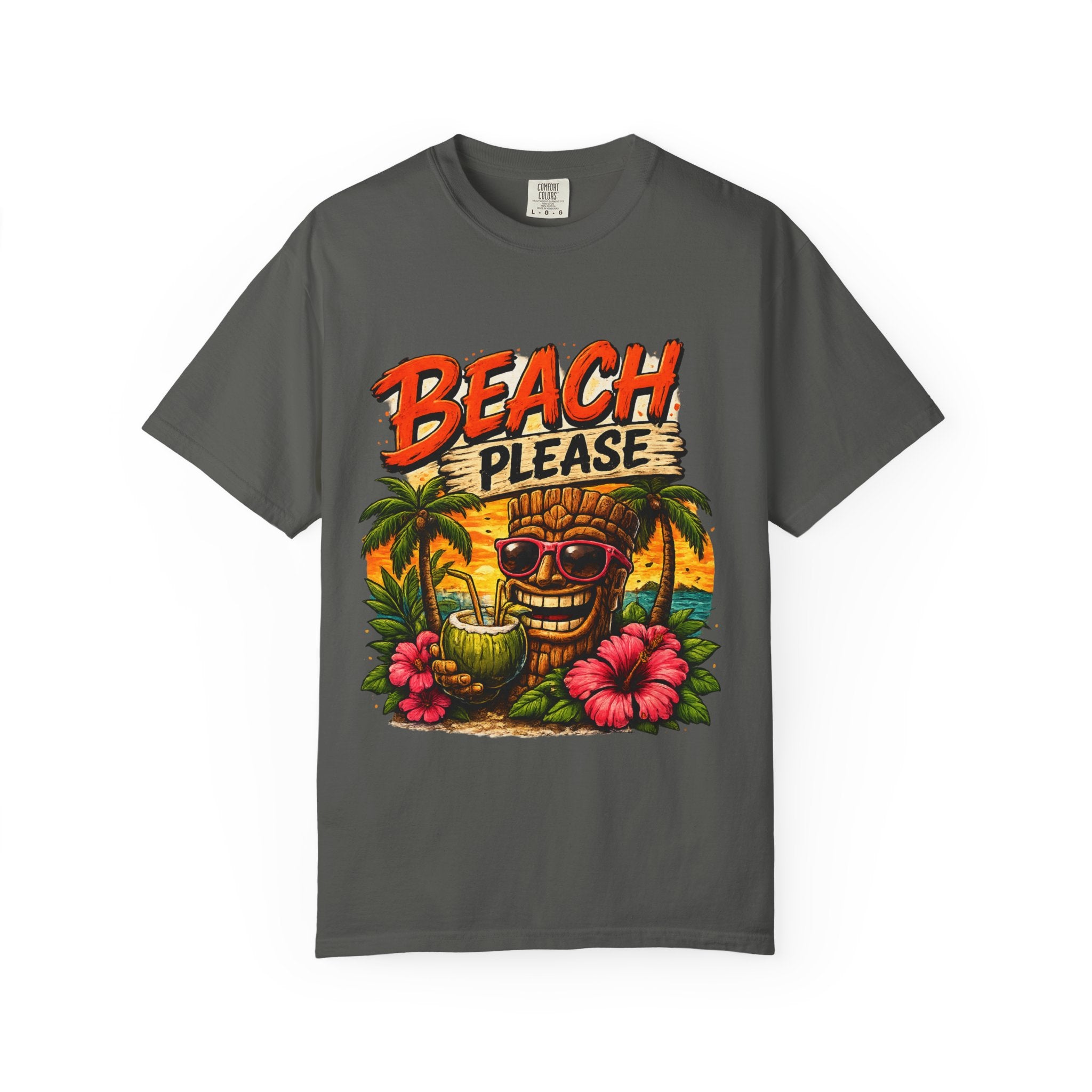 Beach Please T-Shirt — Tropical Tiki Beach Tee