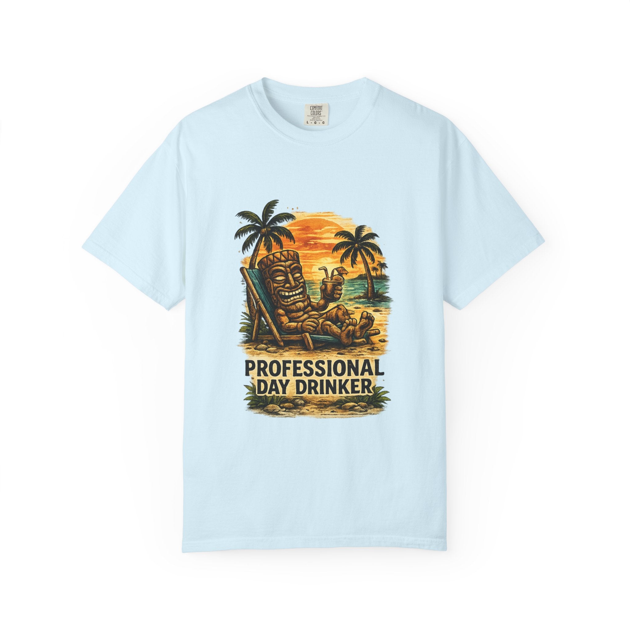 Professional Day Drinker T-Shirt — Tropical Tiki Beach Tee