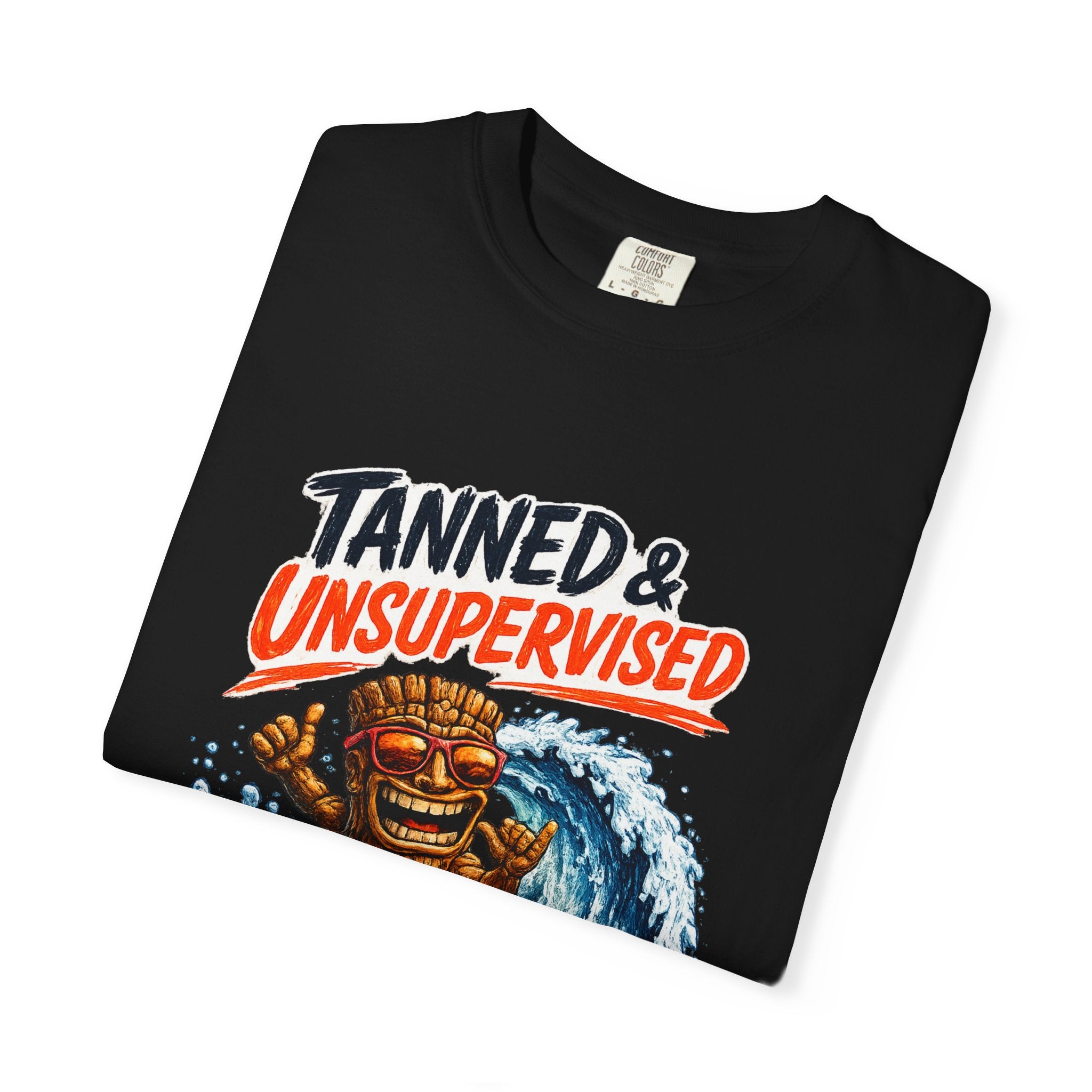 Tanned and Unsupervised T-Shirt — Tropical Tiki Beach Tee