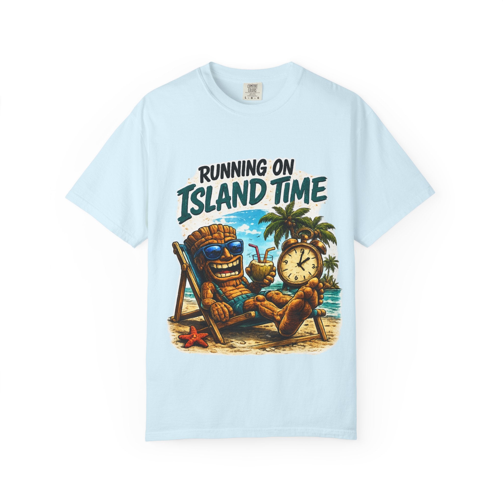 Running on Island Time T-Shirt — Tropical Tiki Beach Tee