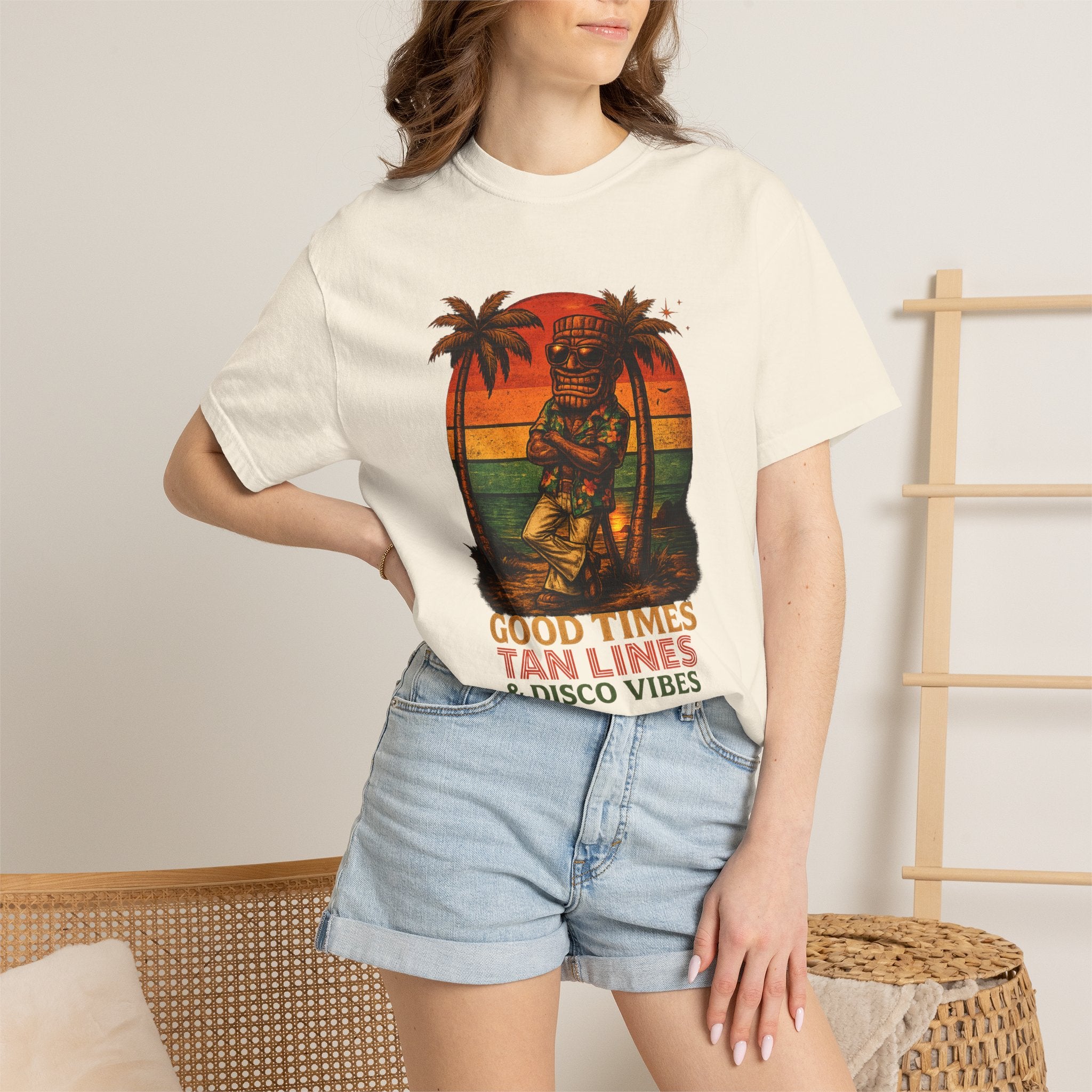 Good Times Tiki Disco T-Shirt — Tropical Tiki Beach Tee