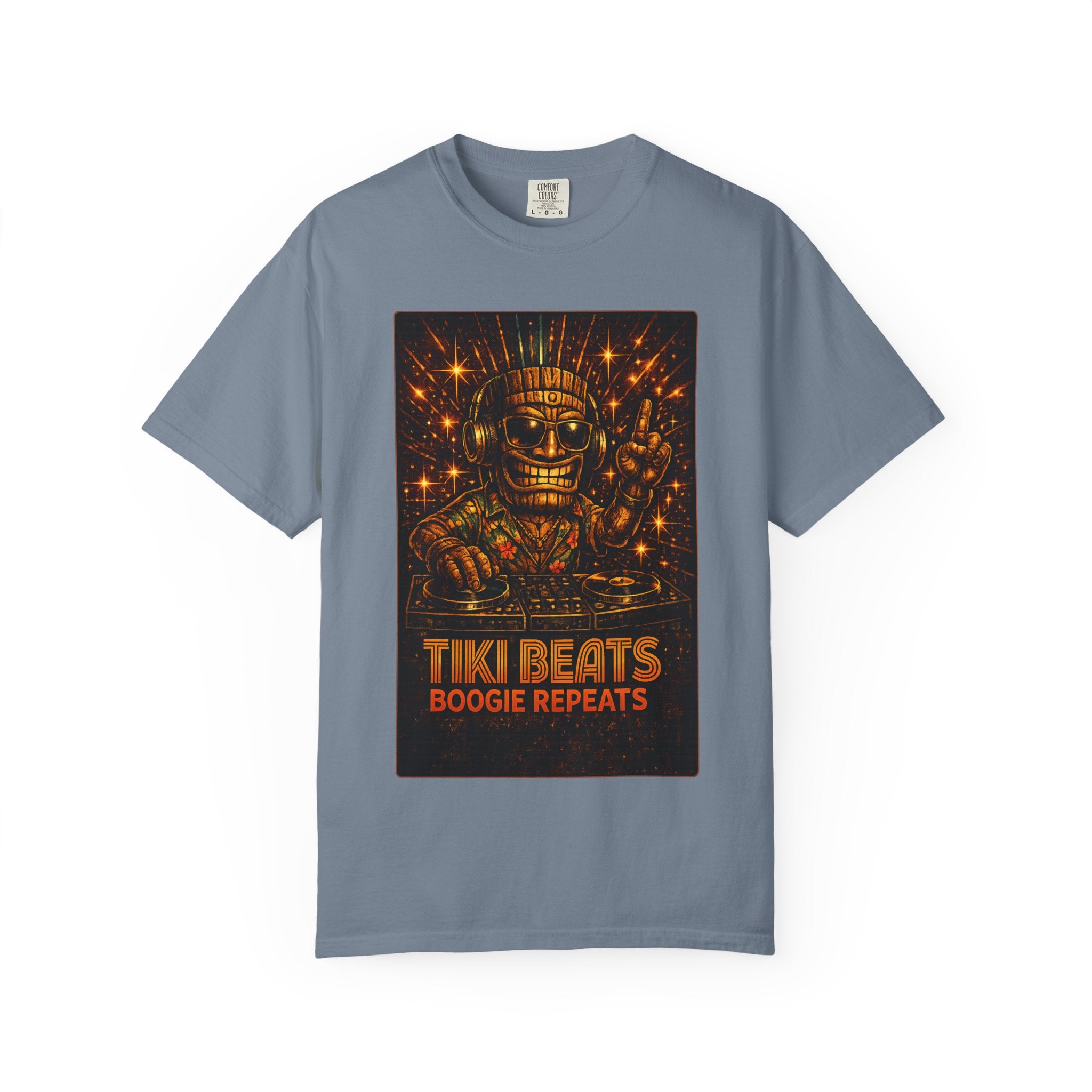 Tiki Disco Beats T-Shirt — Tropical Tiki Beach Tee
