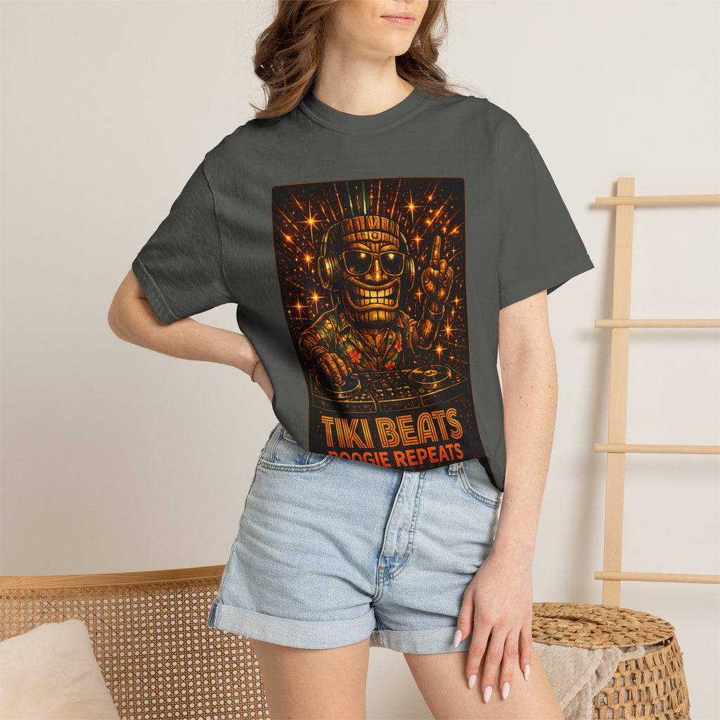 Tiki Disco Beats T-Shirt — Tropical Tiki Beach Tee