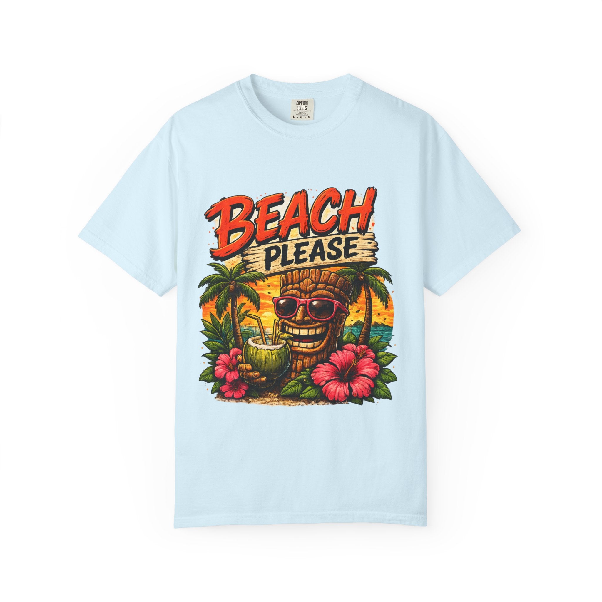 Beach Please T-Shirt — Tropical Tiki Beach Tee