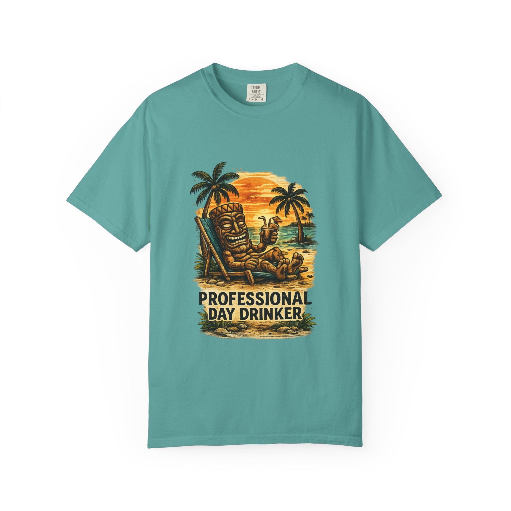 Professional Day Drinker T-Shirt — Tropical Tiki Beach Tee