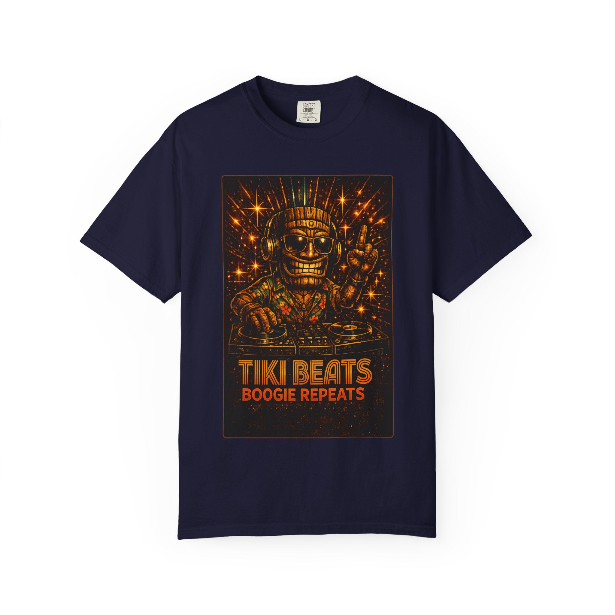 Tiki Disco Beats T-Shirt — Tropical Tiki Beach Tee
