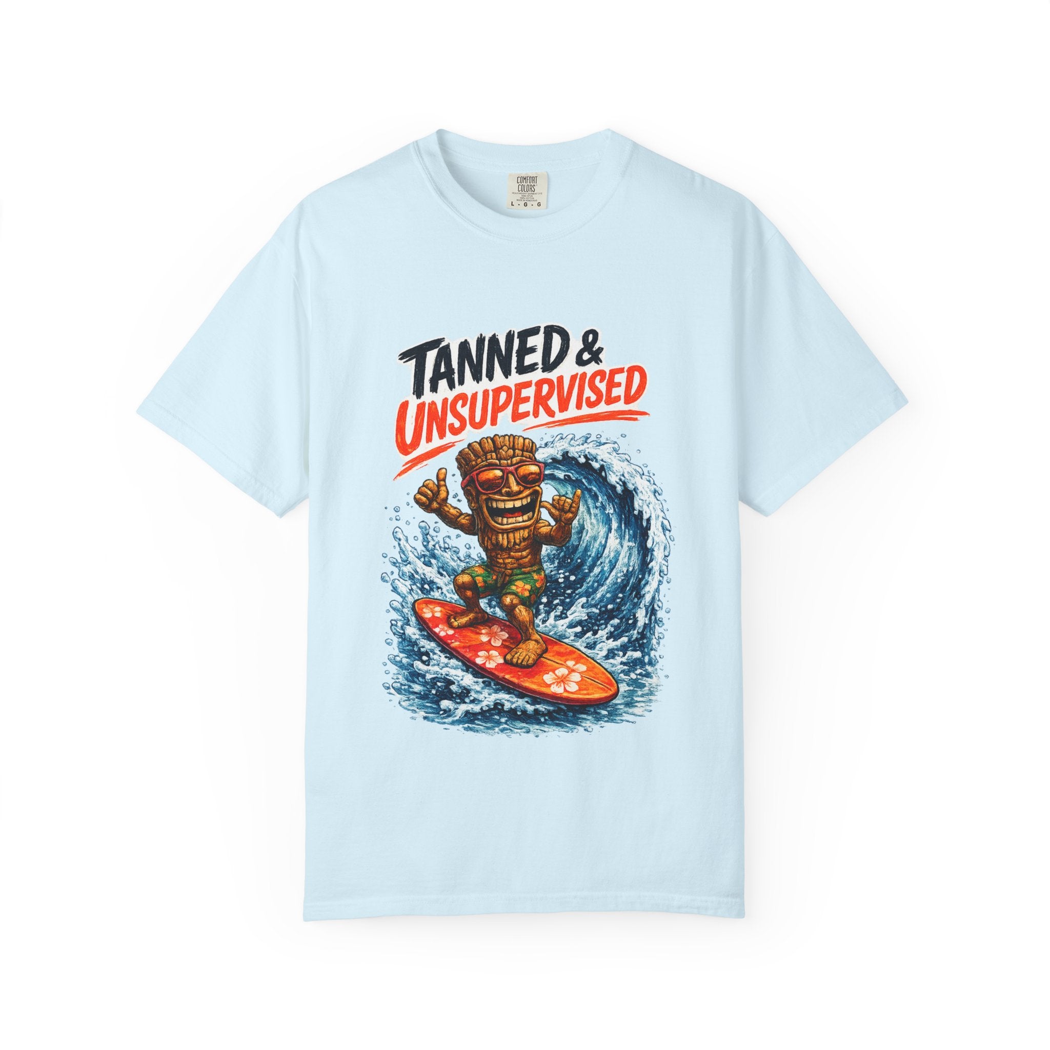 Tanned and Unsupervised T-Shirt — Tropical Tiki Beach Tee