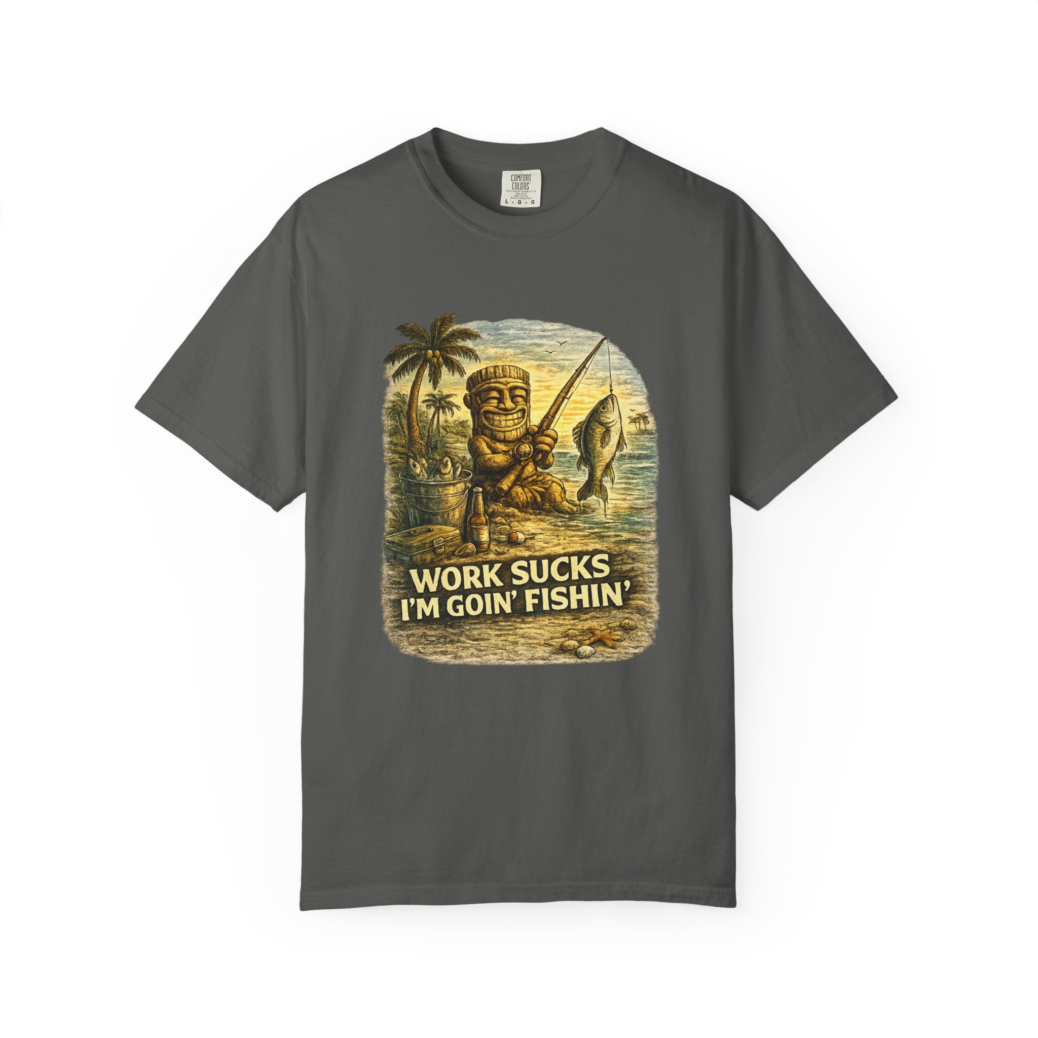 Work Sucks I'm Goin' FIshing T-Shirt — Tropical Tiki Beach Tee