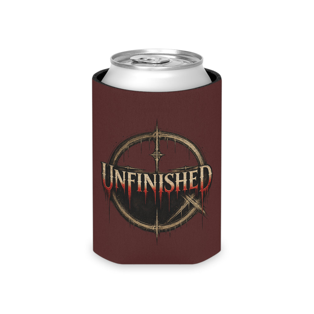 Unfinished Can Cooler – Gothic Logo Beer Koozie