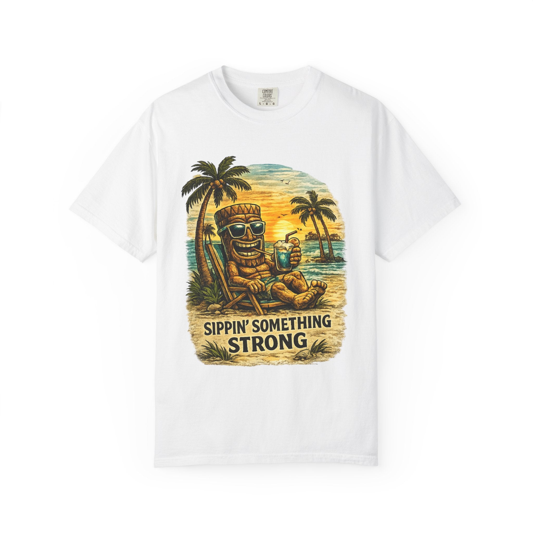 Sippin' Something Strong T-Shirt — Tropical Tiki Beach Tee
