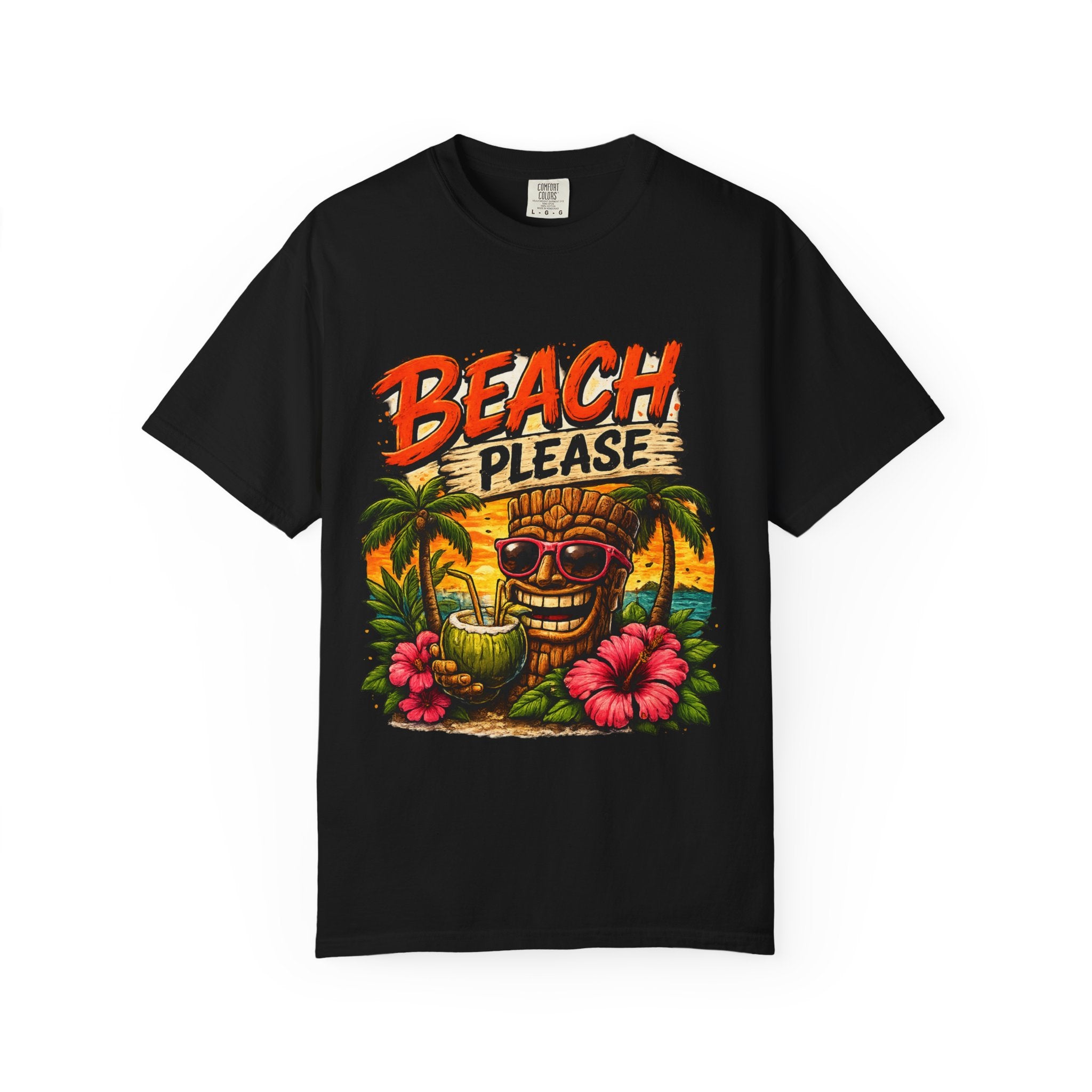 Beach Please T-Shirt — Tropical Tiki Beach Tee