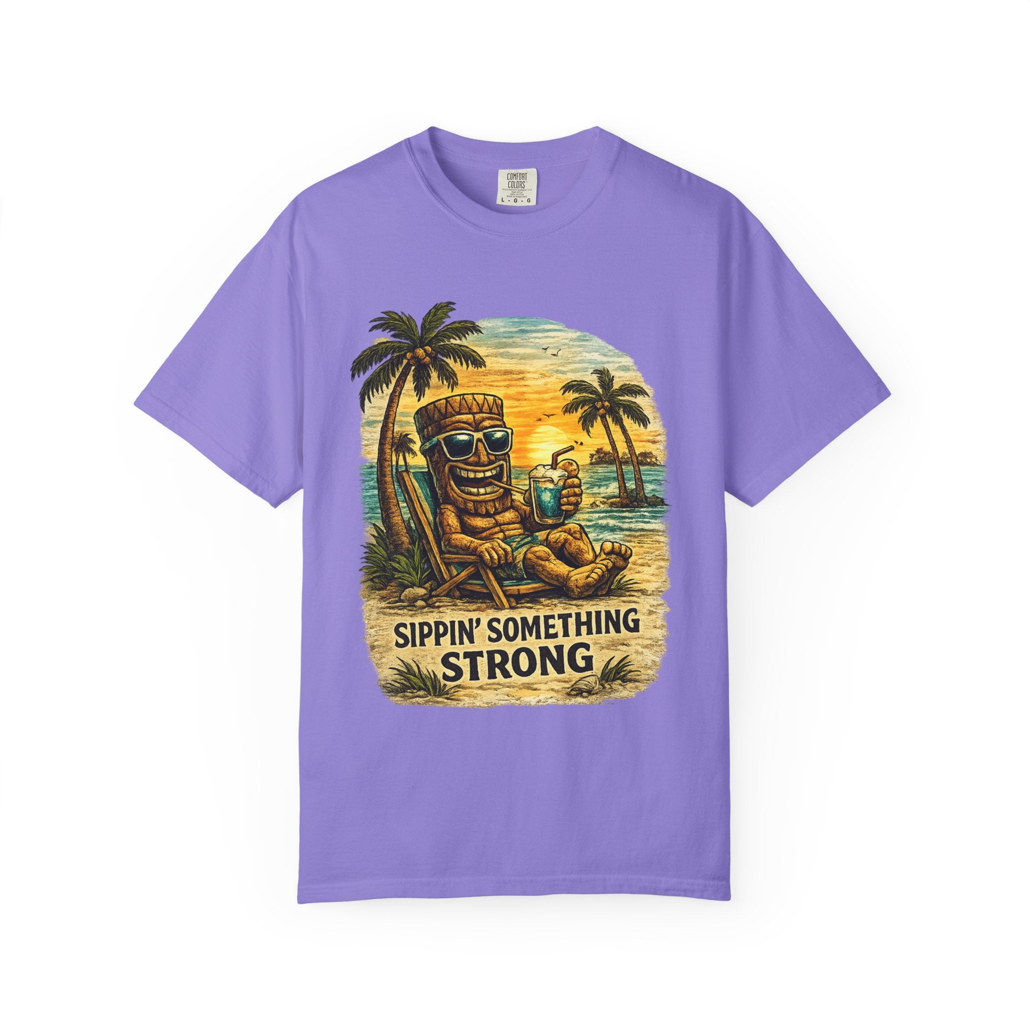 Sippin' Something Strong T-Shirt — Tropical Tiki Beach Tee