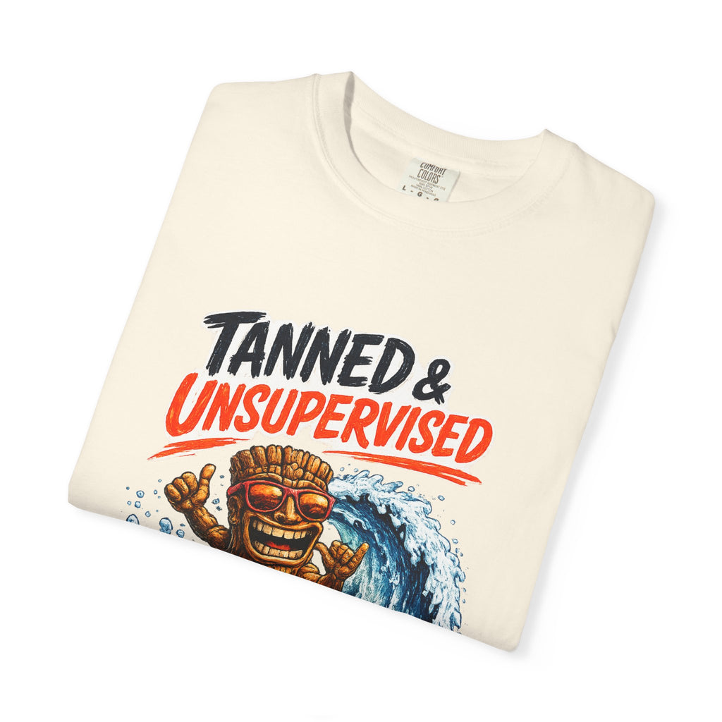 Tanned and Unsupervised T-Shirt — Tropical Tiki Beach Tee
