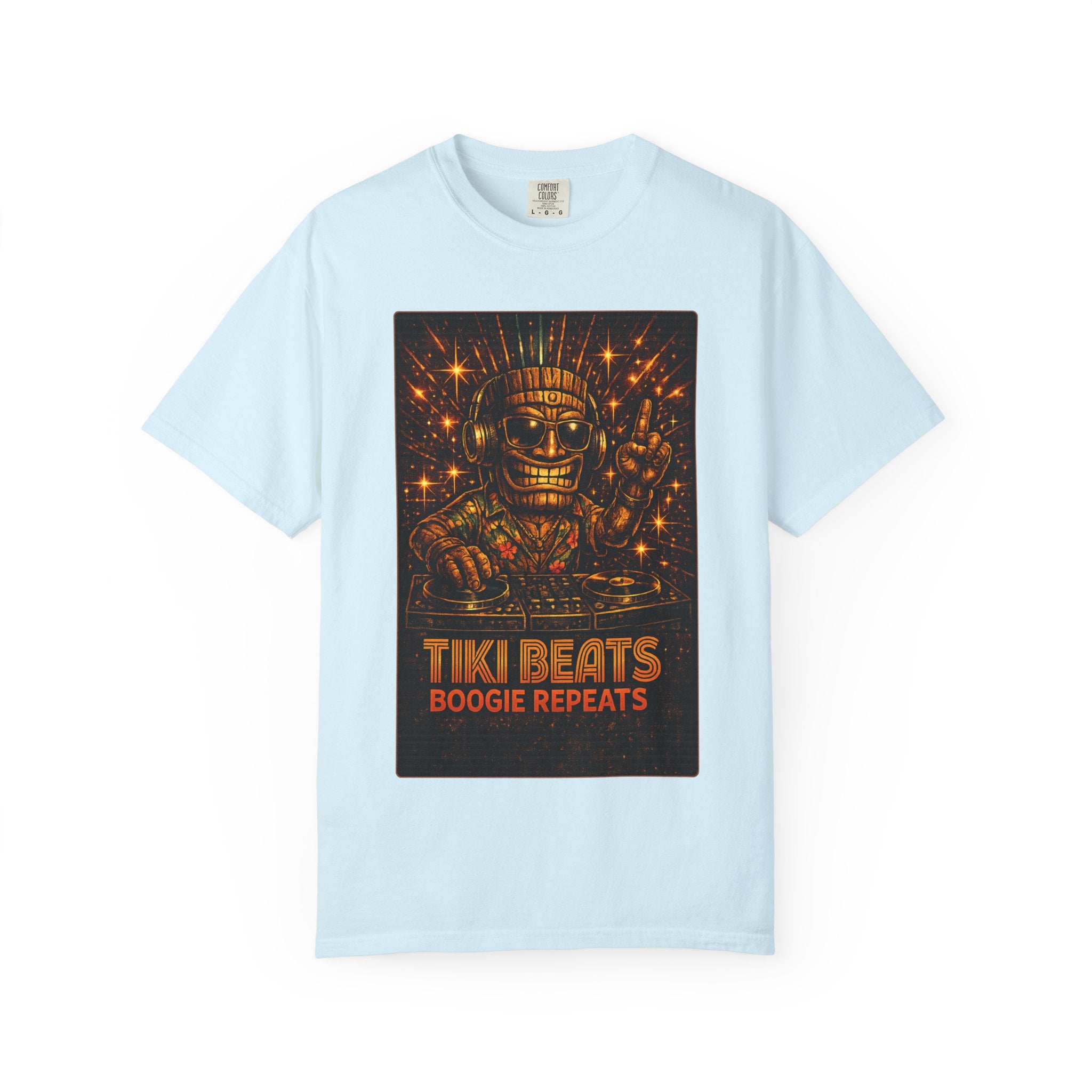 Tiki Disco Beats T-Shirt — Tropical Tiki Beach Tee