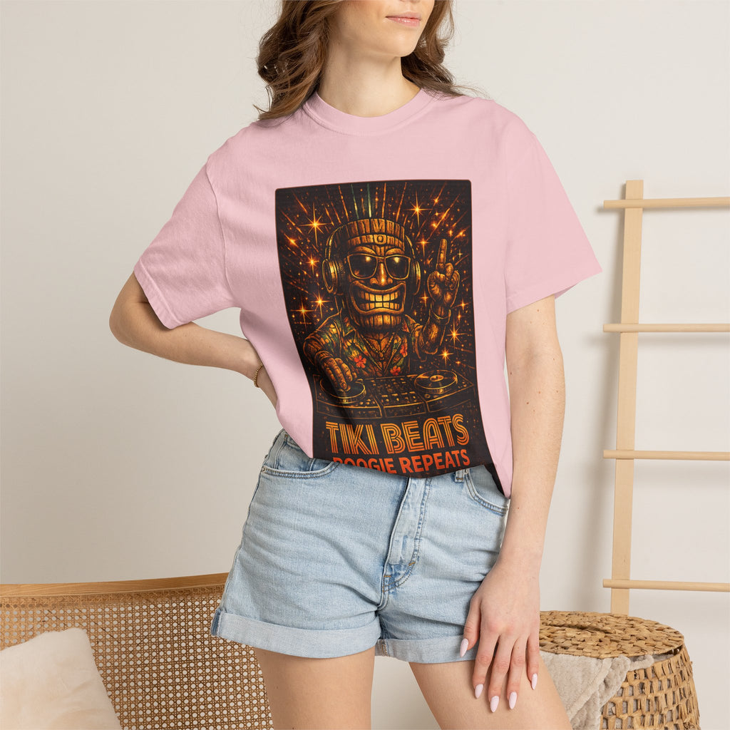Tiki Disco Beats T-Shirt — Tropical Tiki Beach Tee