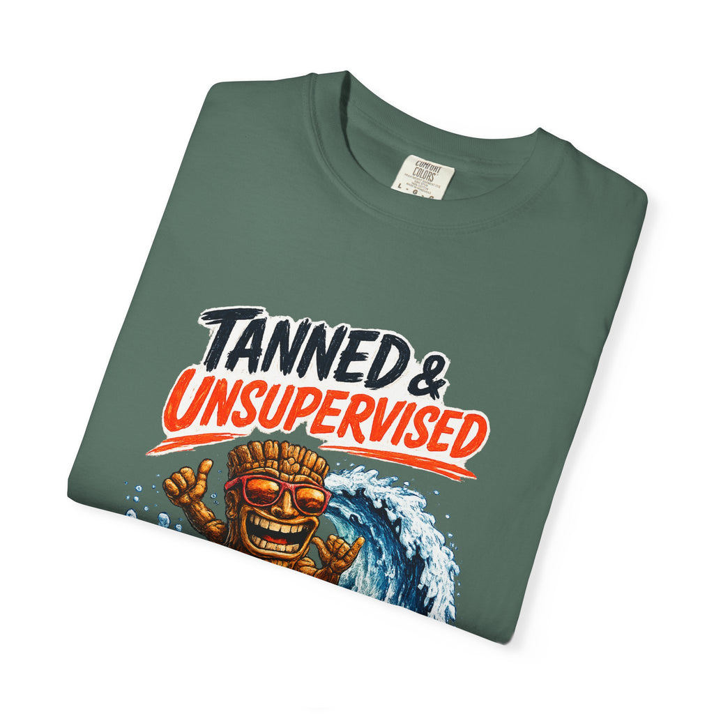 Tanned and Unsupervised T-Shirt — Tropical Tiki Beach Tee