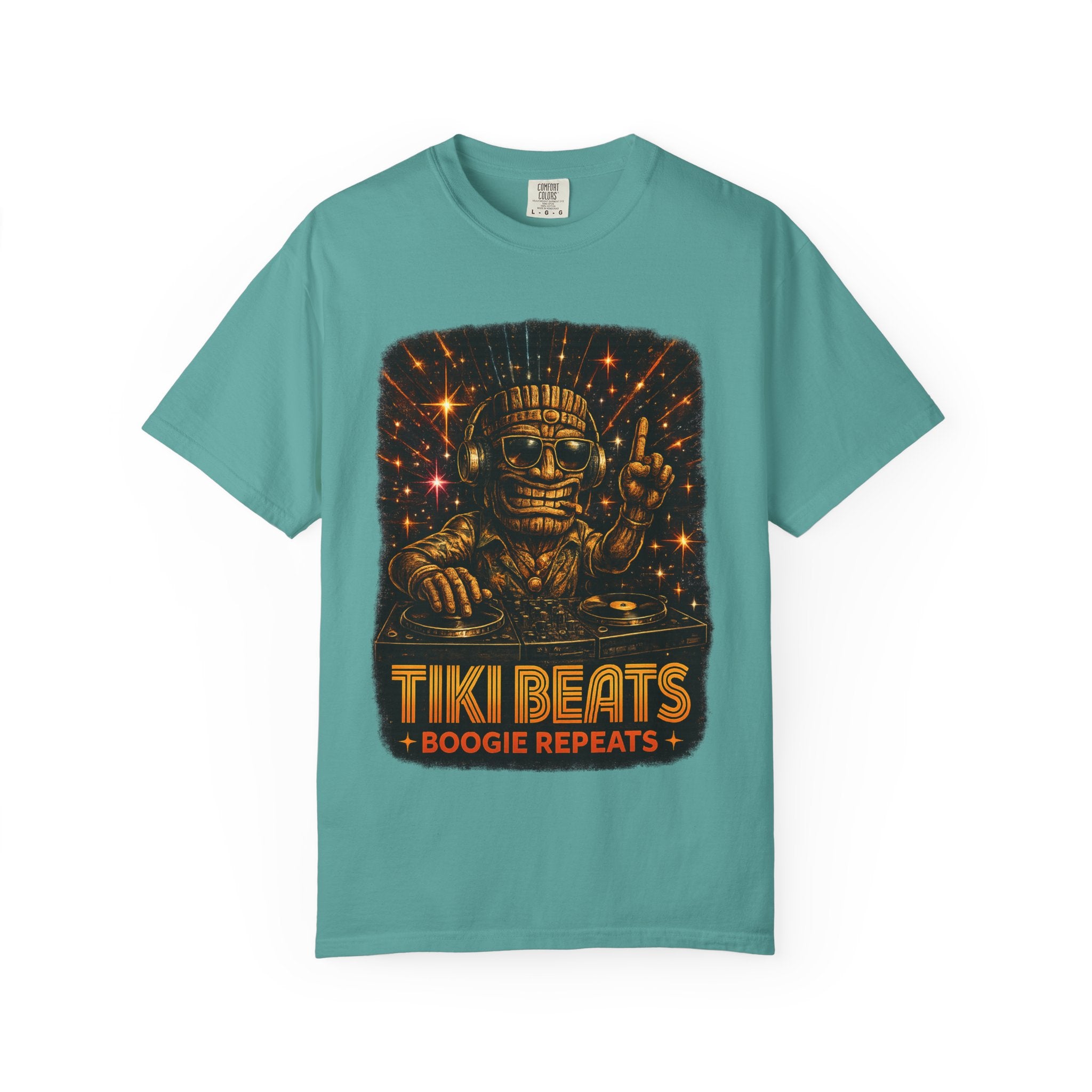 Tiki Beats T-Shirt — Tropical Tiki Beach Tee